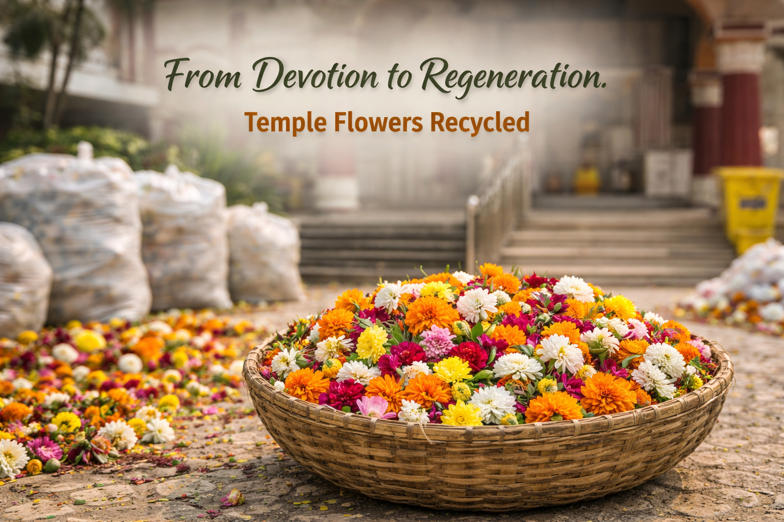 From Devotion to Regeneration: How 817 kg of Mahashivratri Temple Flowers Found a New Life