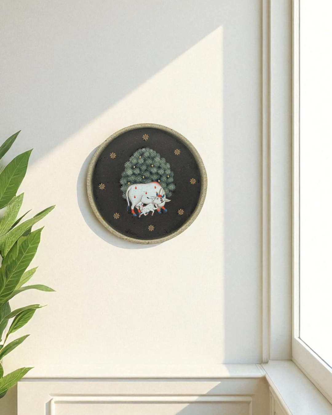 SUSHOBHAN THALI - Cow with Tree (18.5 cm)