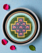 Sustainable Jain decor plate Lotus Lake Swapna from Mahavir Swami dreams