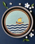 Eco-friendly Jain decor plate Ocean of Milk Swapna symbol of compassion and depth