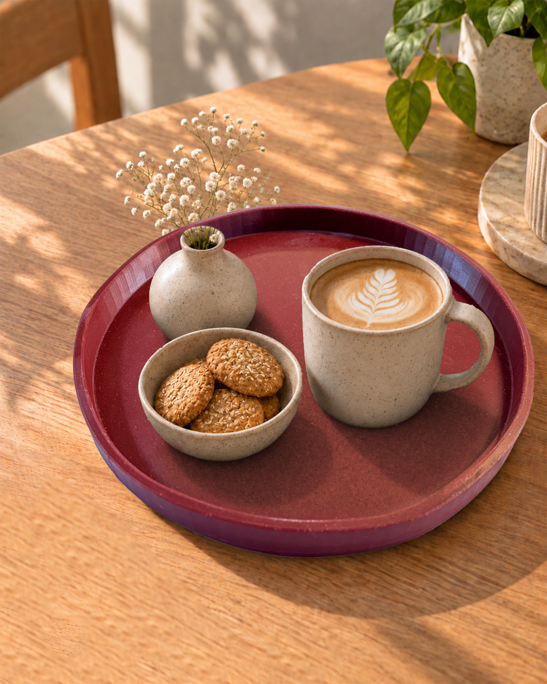 CIRCULAR RED TRAY