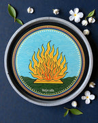 Sustainable Jain spiritual decor Smokeless Fire Swapna symbol of purity and transformation