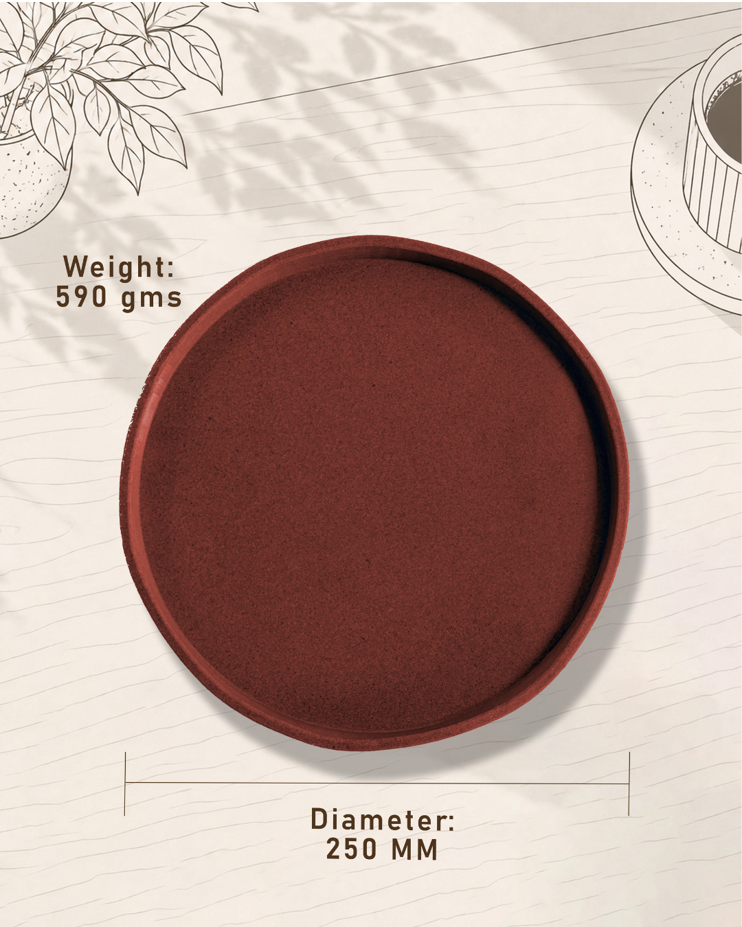 CIRCULAR RED TRAY