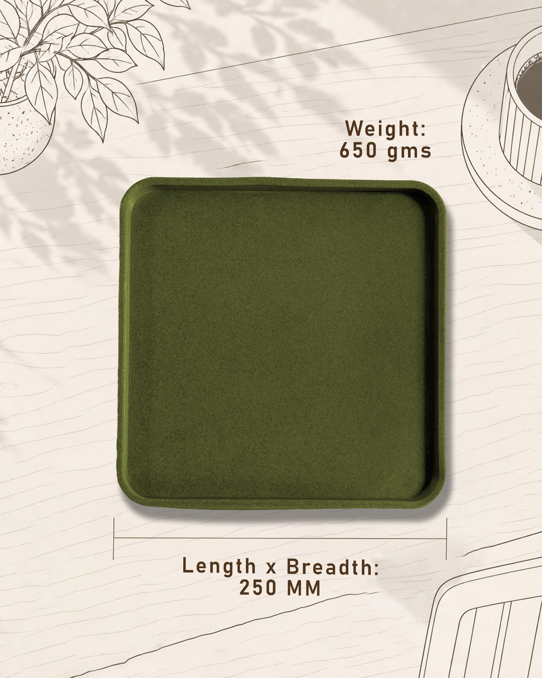 SQUARE GREEN TRAY