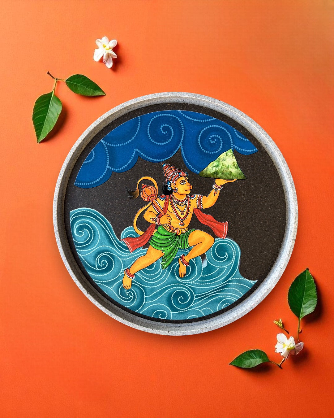 SUSHOBHAN THALI - Hanumanji with Mountain (18.5 cm)