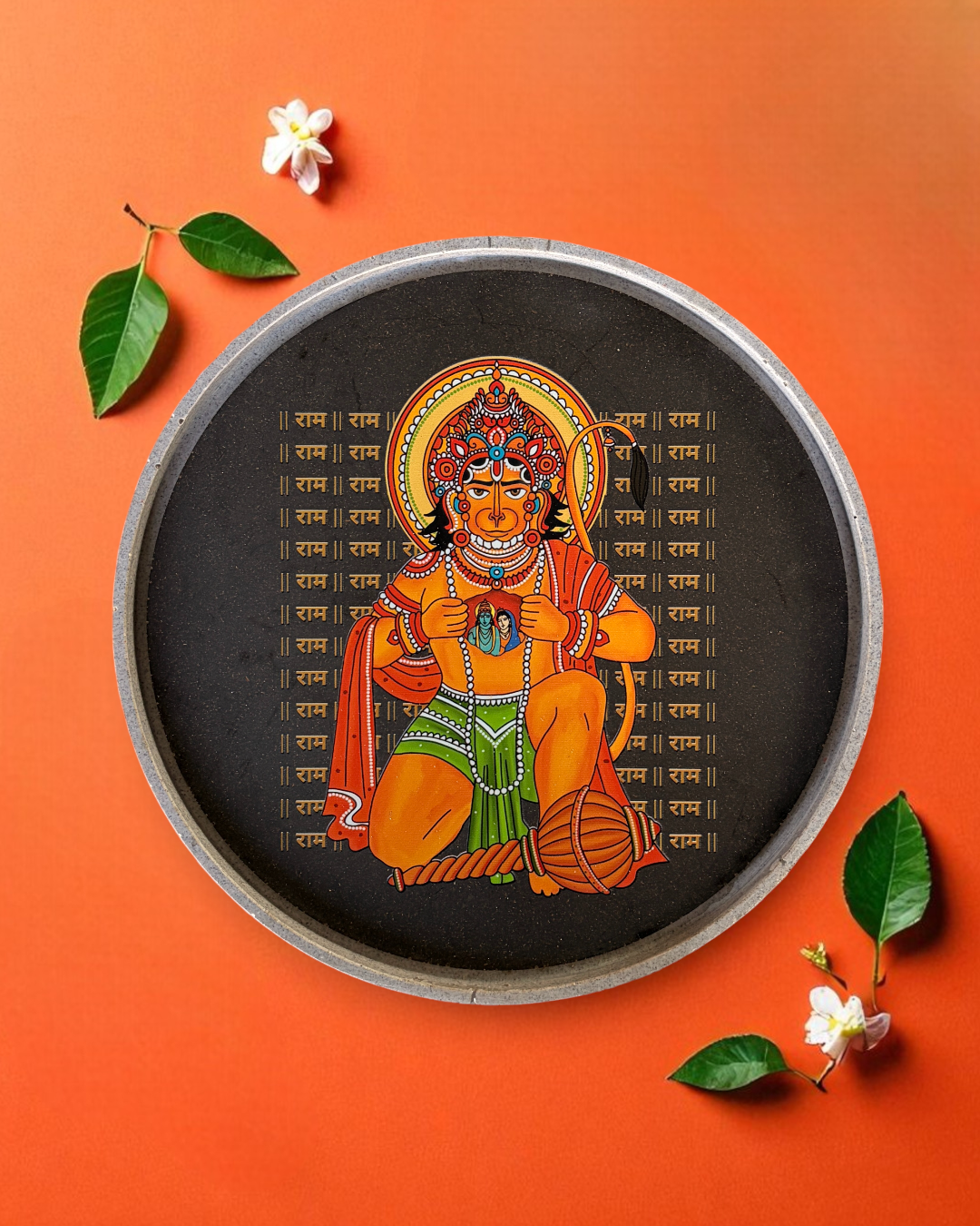 SUSHOBHAN THALI - Hanumanji with Shri Ram and Sitaji (18.5 cm)