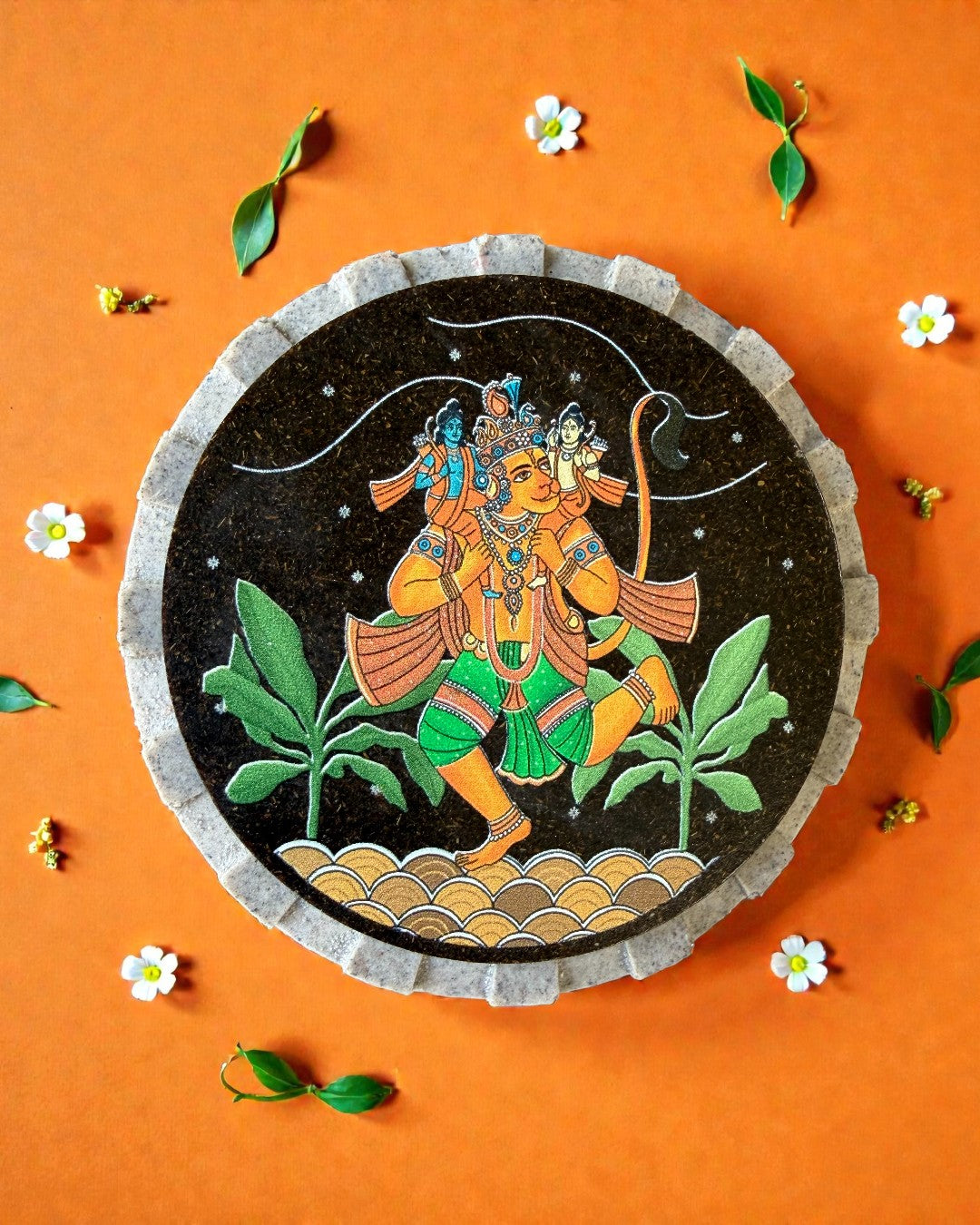 AASTHA MAGNET  - Hanumanji with Shri Ram and Lakshman (Circle)