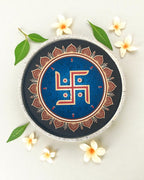 ASHTAMANGAL DECOR PLATES (SET OF 8) - 18.5 cm