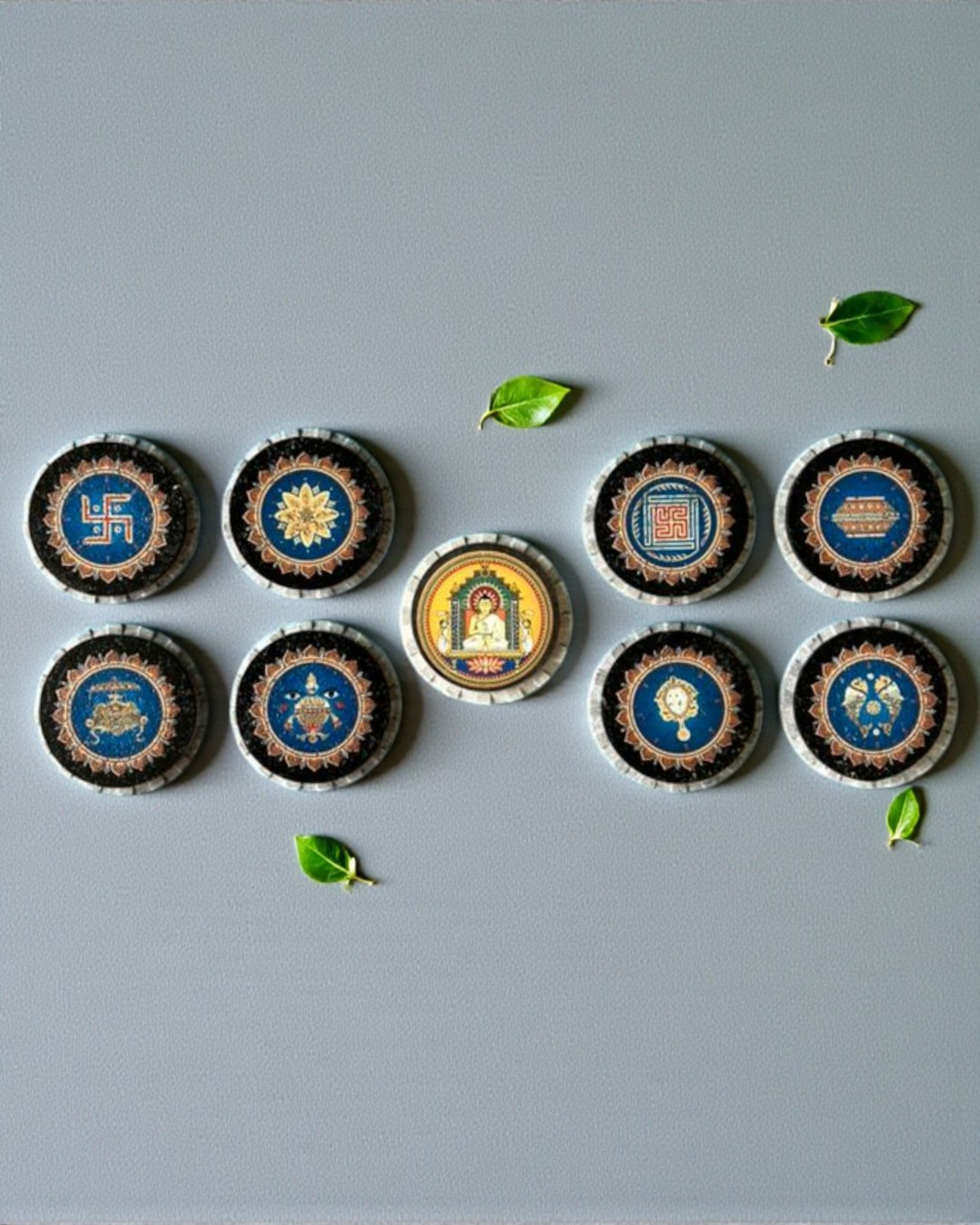 ASHTAMANGAL MAGNET SET - Circle