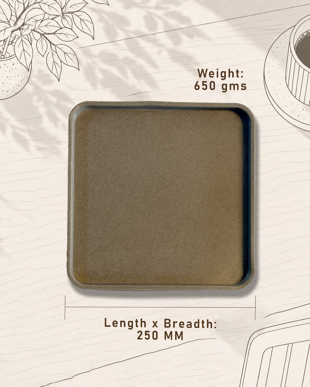 SQUARE GREY TRAY