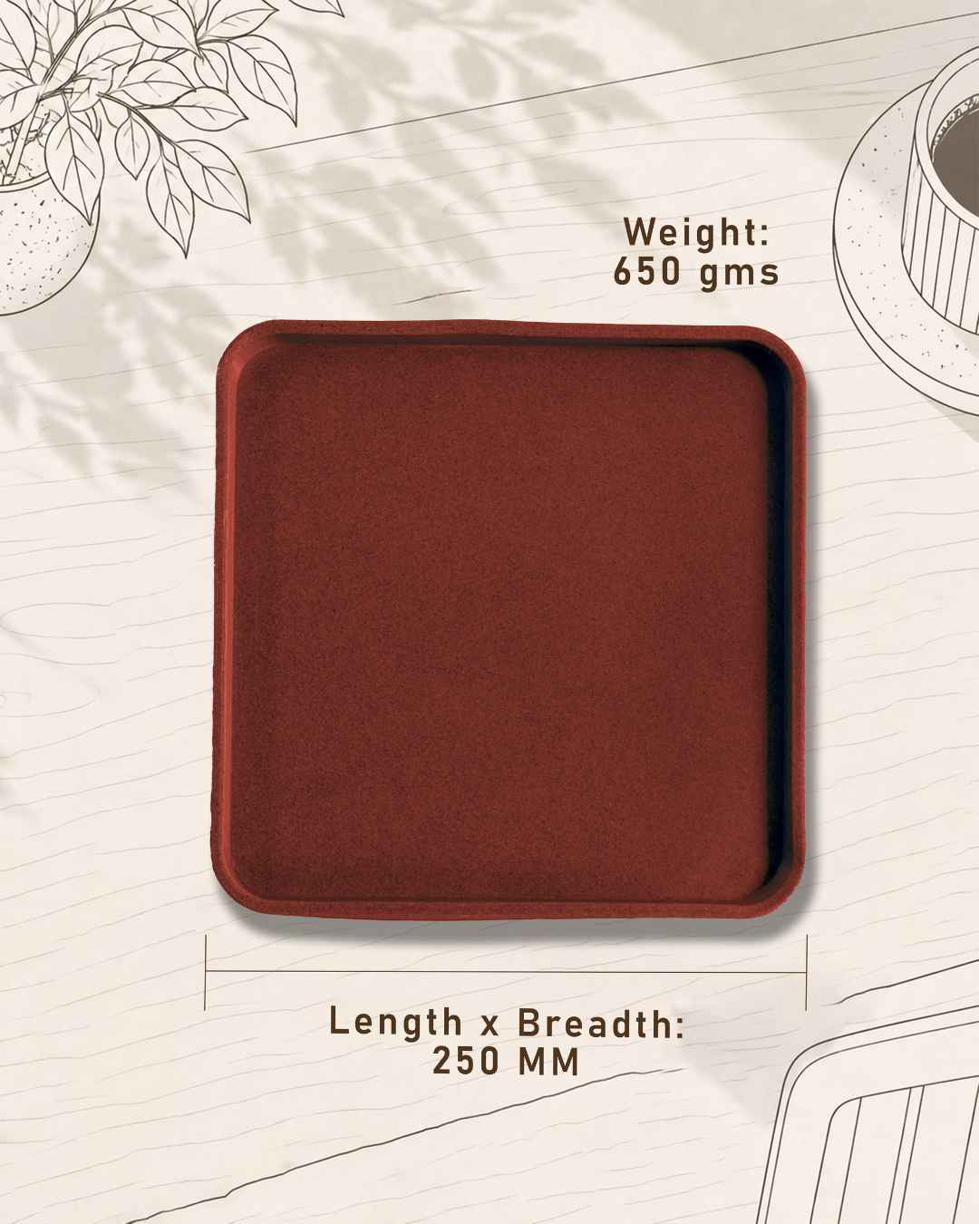 SQUARE RED TRAY