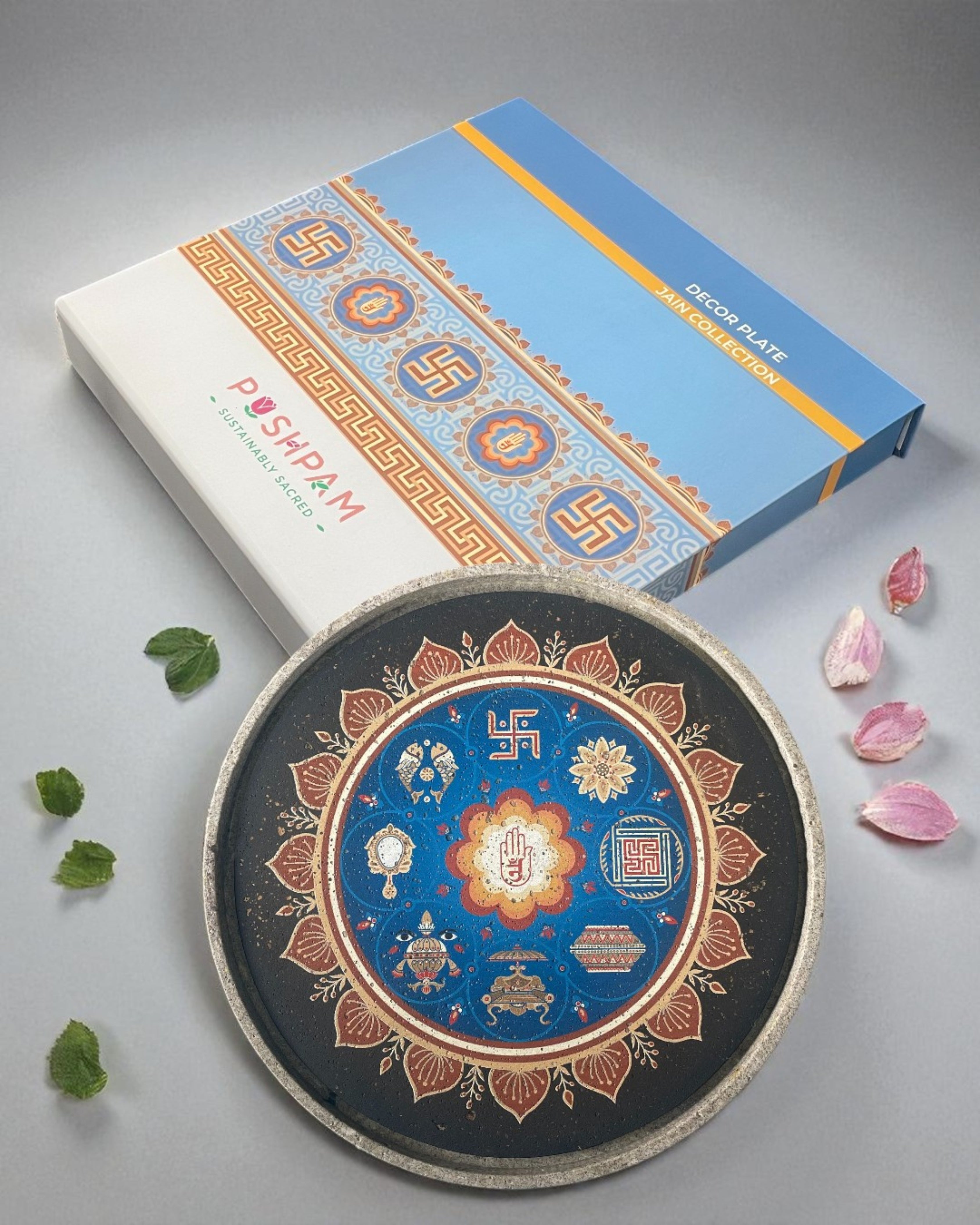ASHTAMANGAL DECOR PLATE (ALL IN ONE) - 25 cm