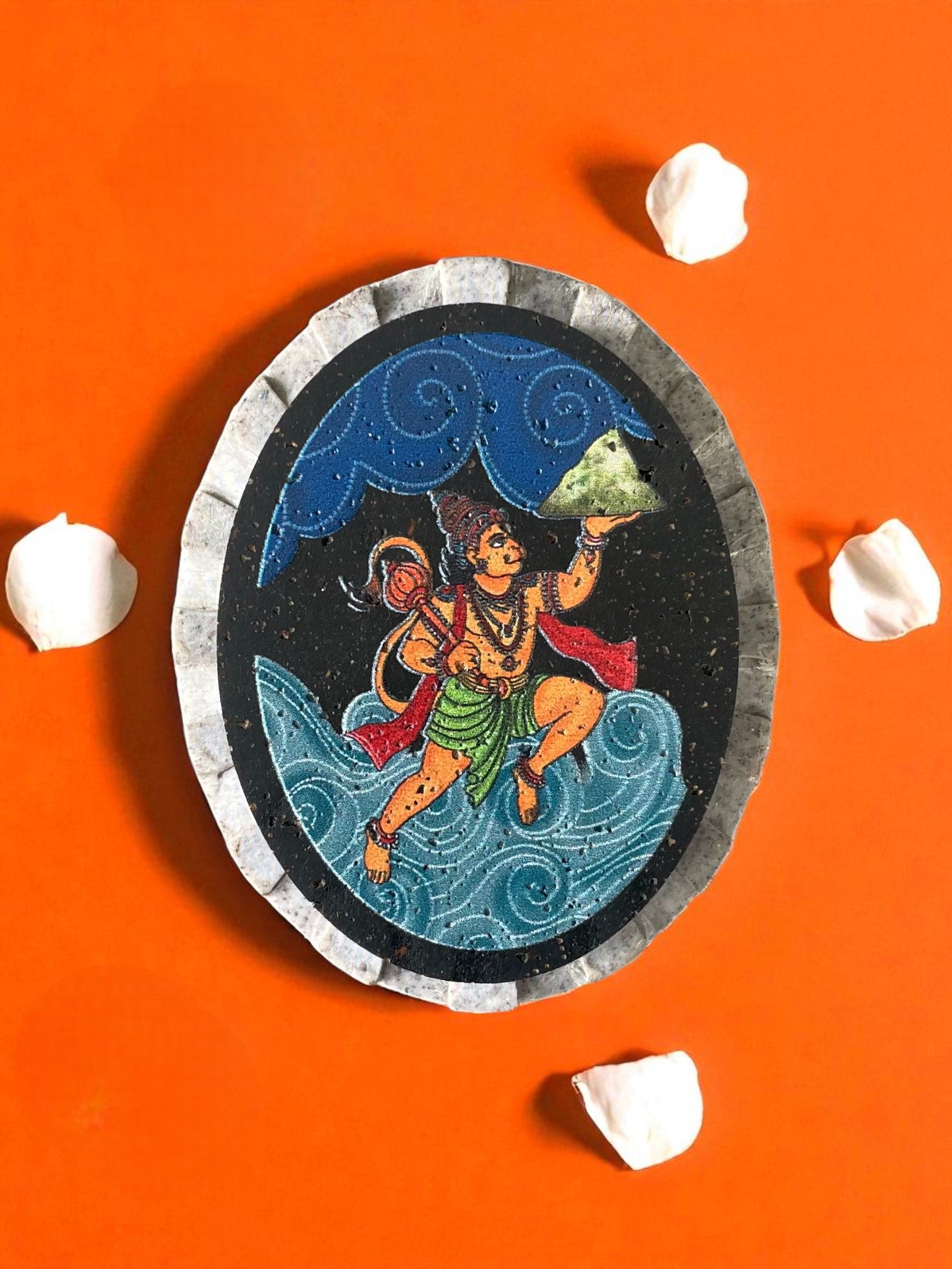 PRASAAD MUDRIKA - Hanumanji with Dronagiri Mountain (Oval)
