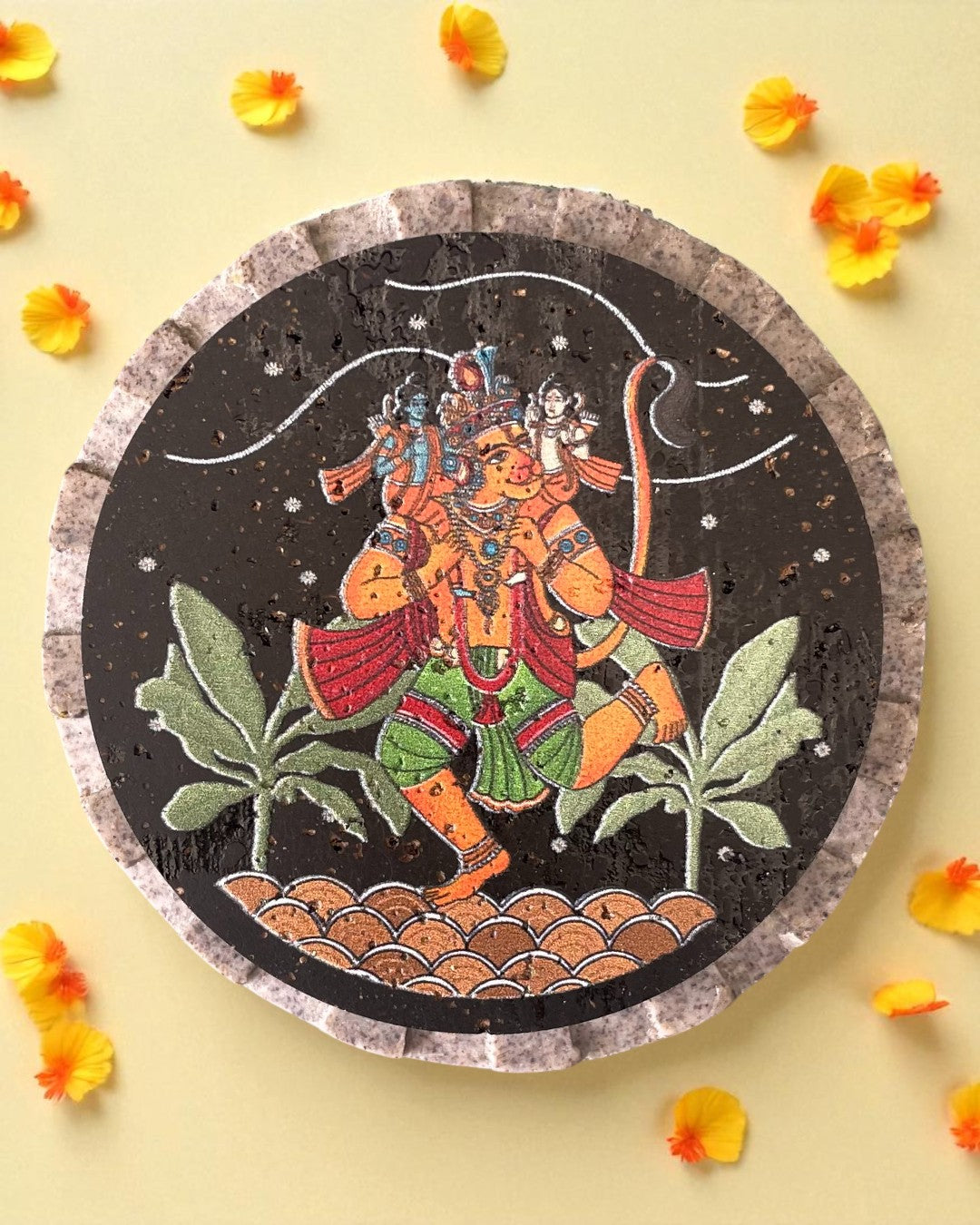 AASTHA MAGNET  - Hanumanji with Shri Ram and Lakshman (Circle)