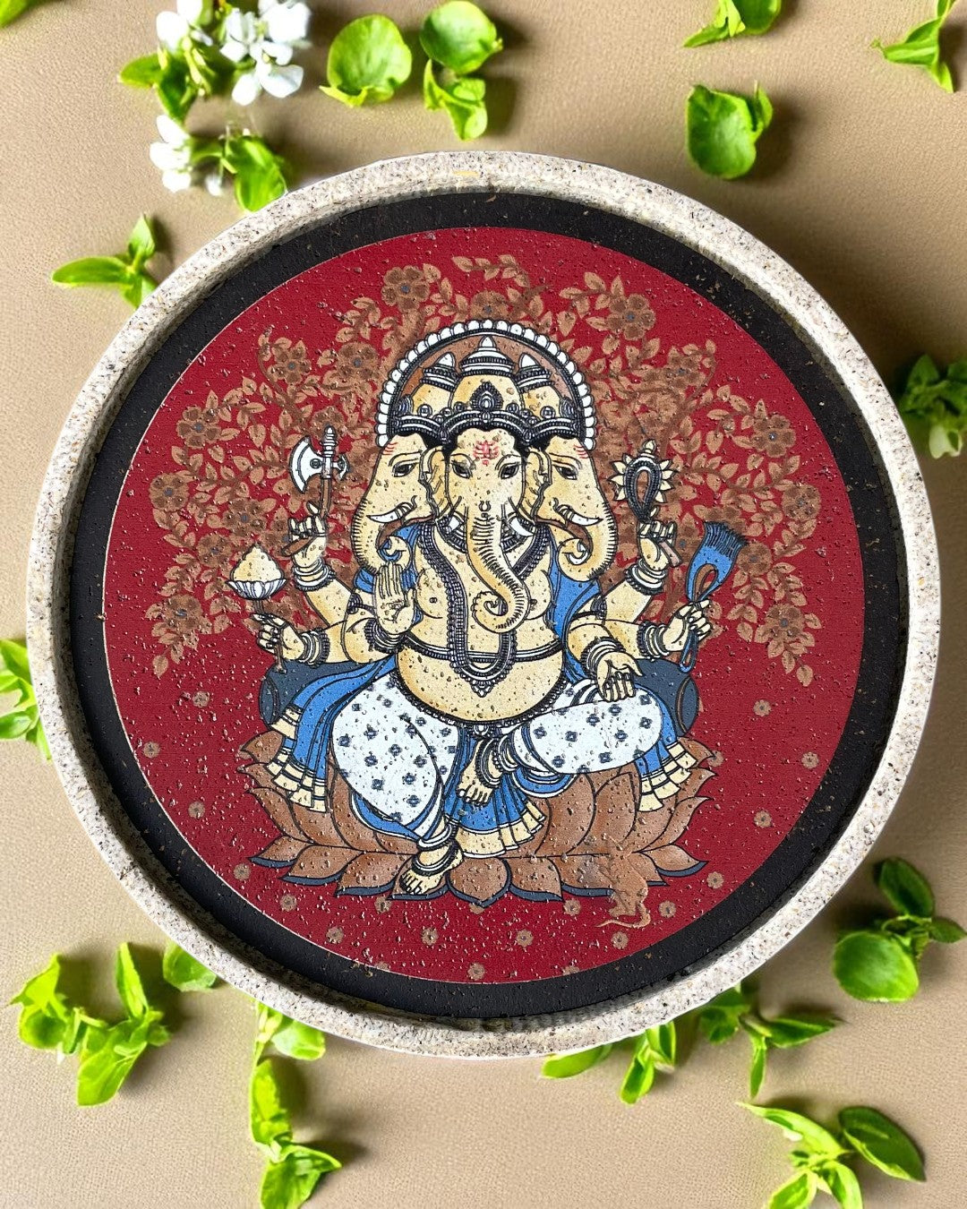 SUSHOBHAN THALI - Trimukhi Ganesha (25 cm)