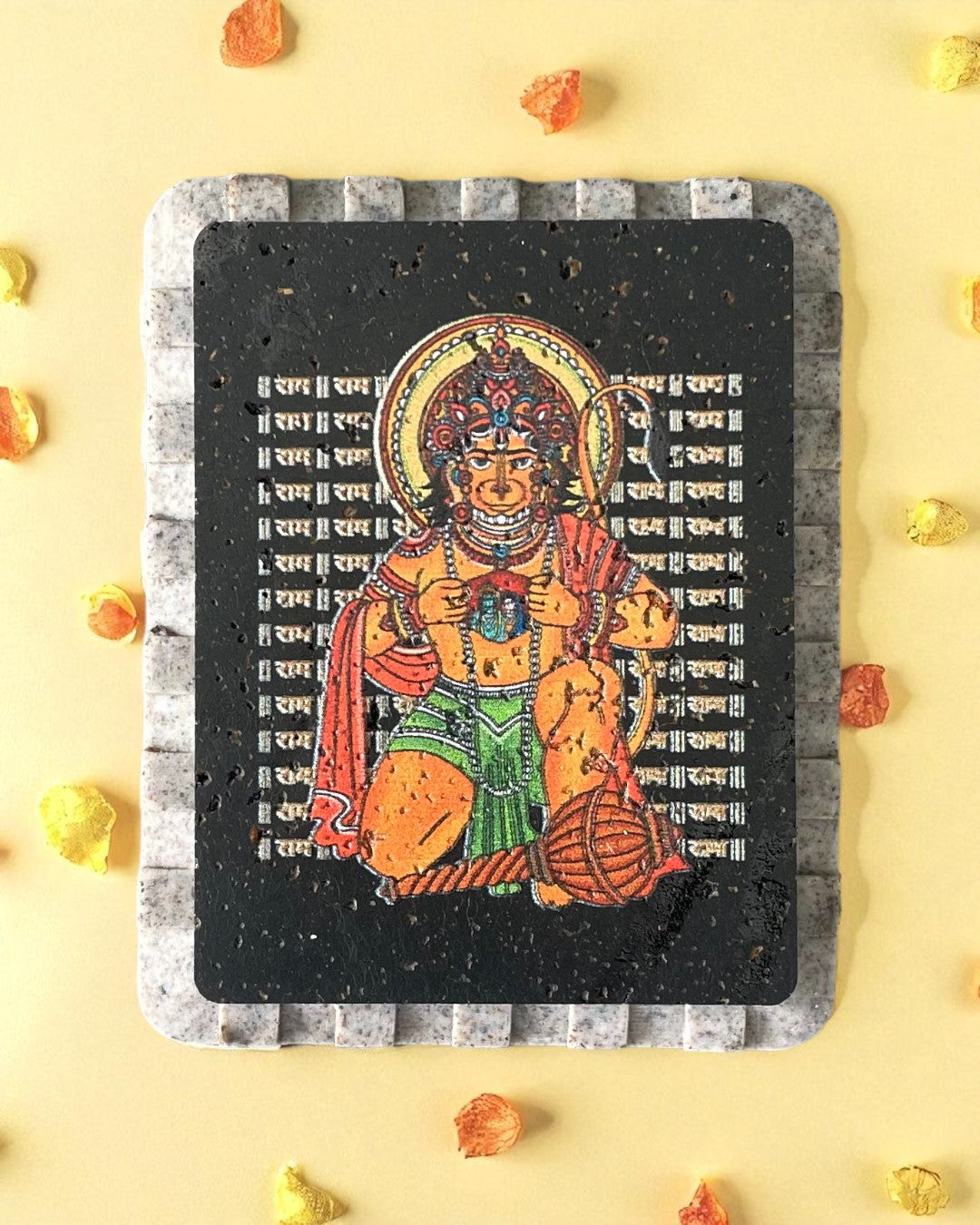 AASTHA MAGNET - Hanumanji with Shri Ram and Sitaji (Rectangle)