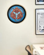 THREE WISE MONKEYS DECOR PLATE - SAPPHIRE (18.5 cm)