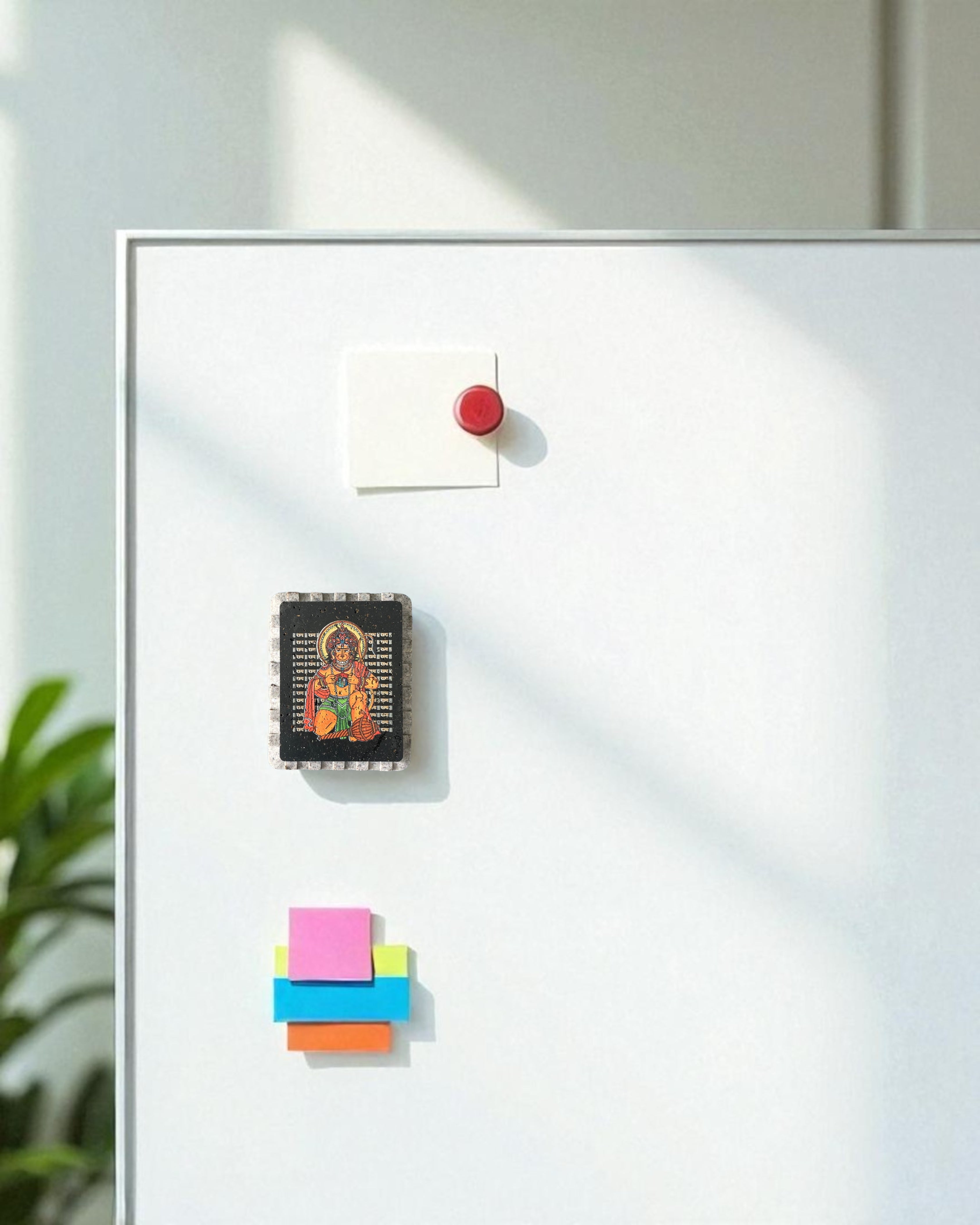 AASTHA MAGNET - Hanumanji with Shri Ram and Sitaji (Rectangle)