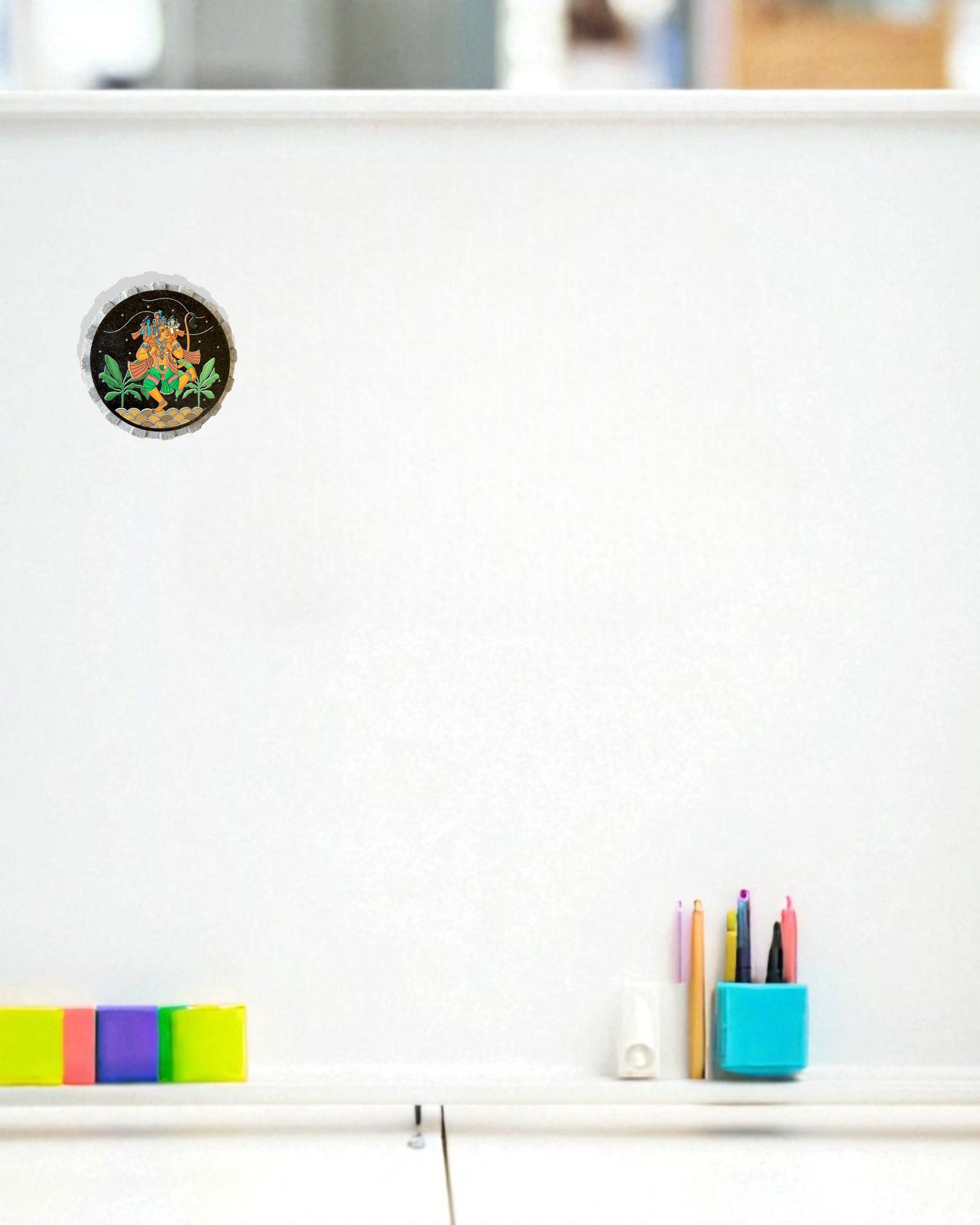 AASTHA MAGNET  - Hanumanji with Shri Ram and Lakshman (Circle)