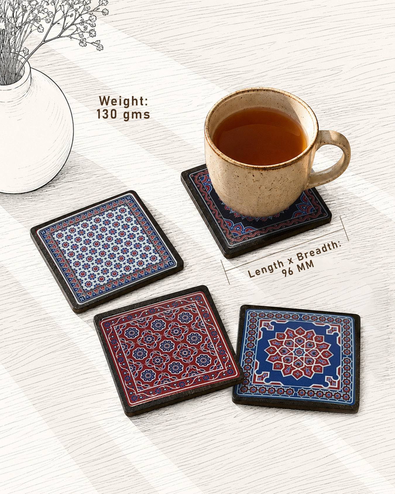 Ajrakh Coasters