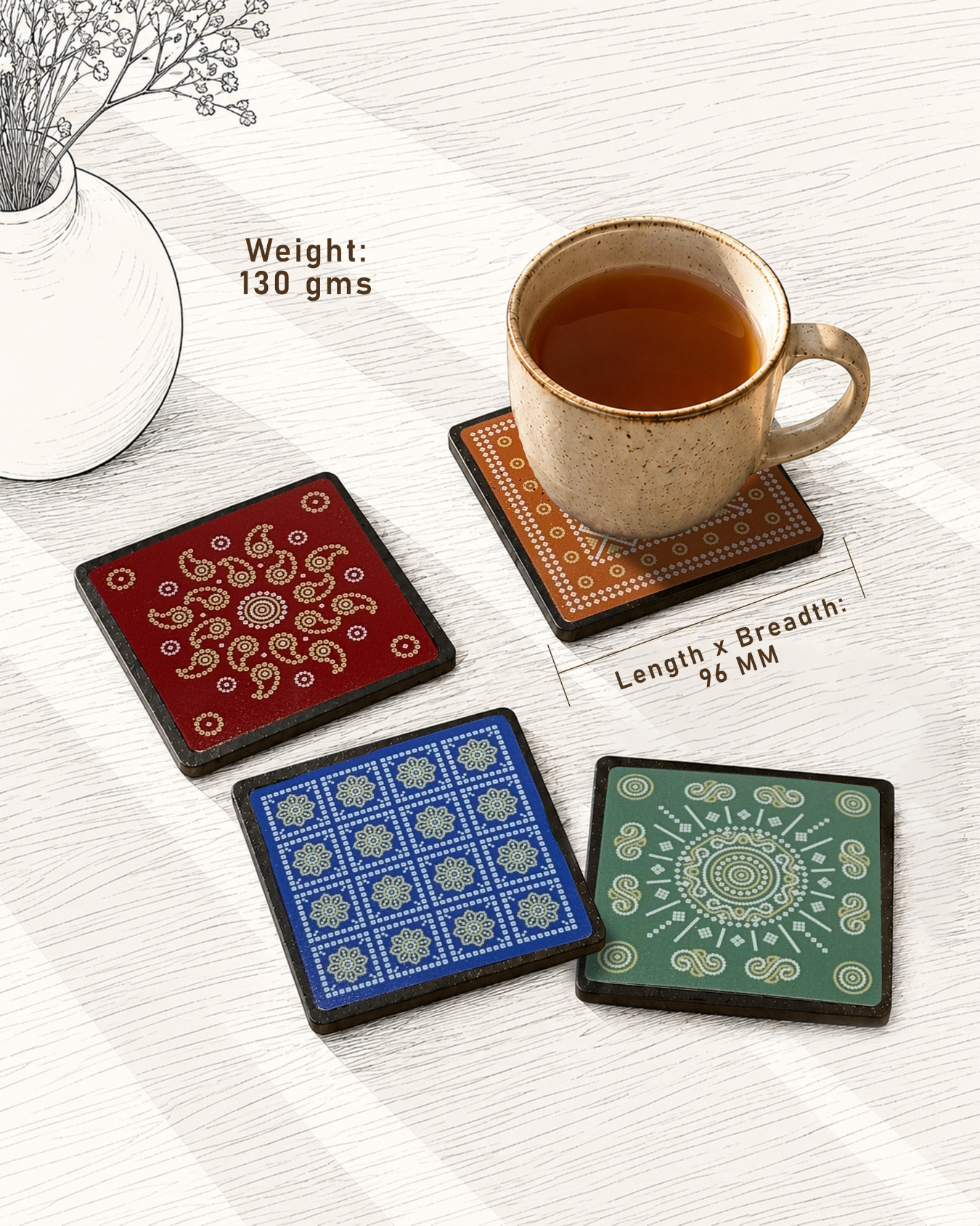 Bandhani Coasters