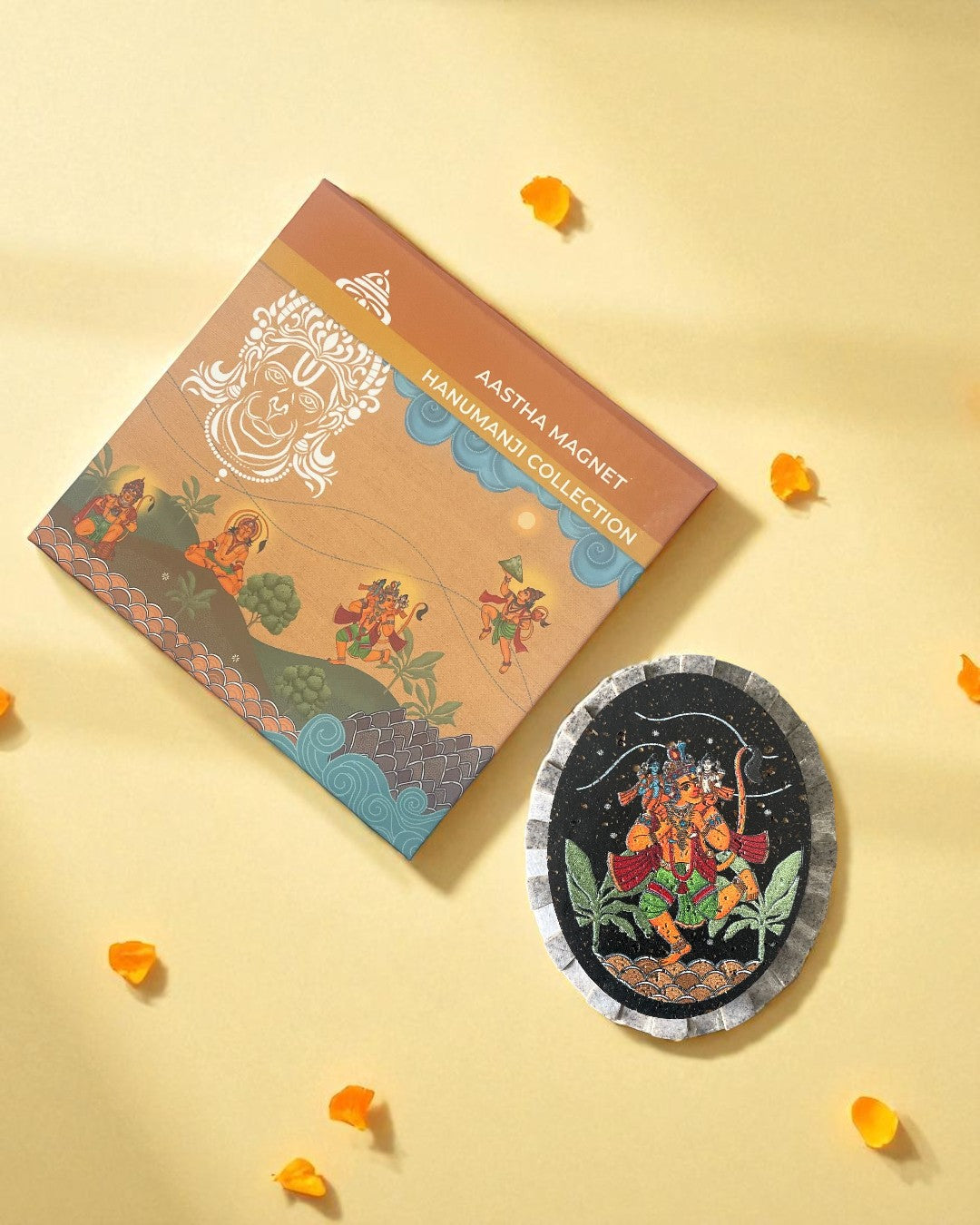 AASTHA MAGNET  - Hanumanji with Shri Ram and Lakshman (Oval)