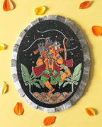 AASTHA MAGNET  - Hanumanji with Shri Ram and Lakshman (Oval)