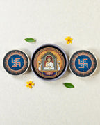 Sustainable Jain wall decor Mahavir Swami made from recycled temple materials