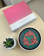 THREE WISE MONKEYS DECOR PLATE - EMERALD (18.5 cm)