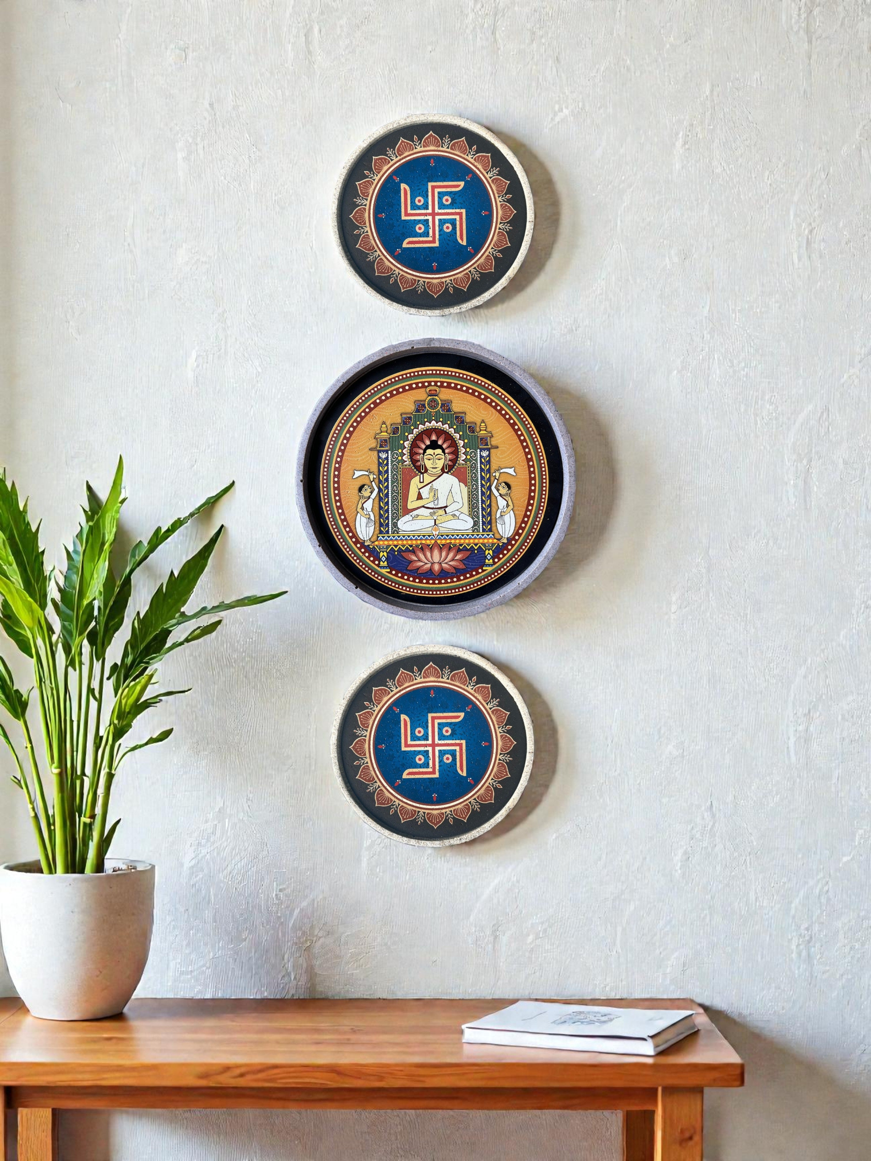 Mahavir Swami eco-friendly spiritual wall decor set for Jain homes