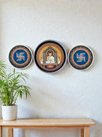 Handcrafted sustainable Mahavir Swami and Swastik Jain decor set