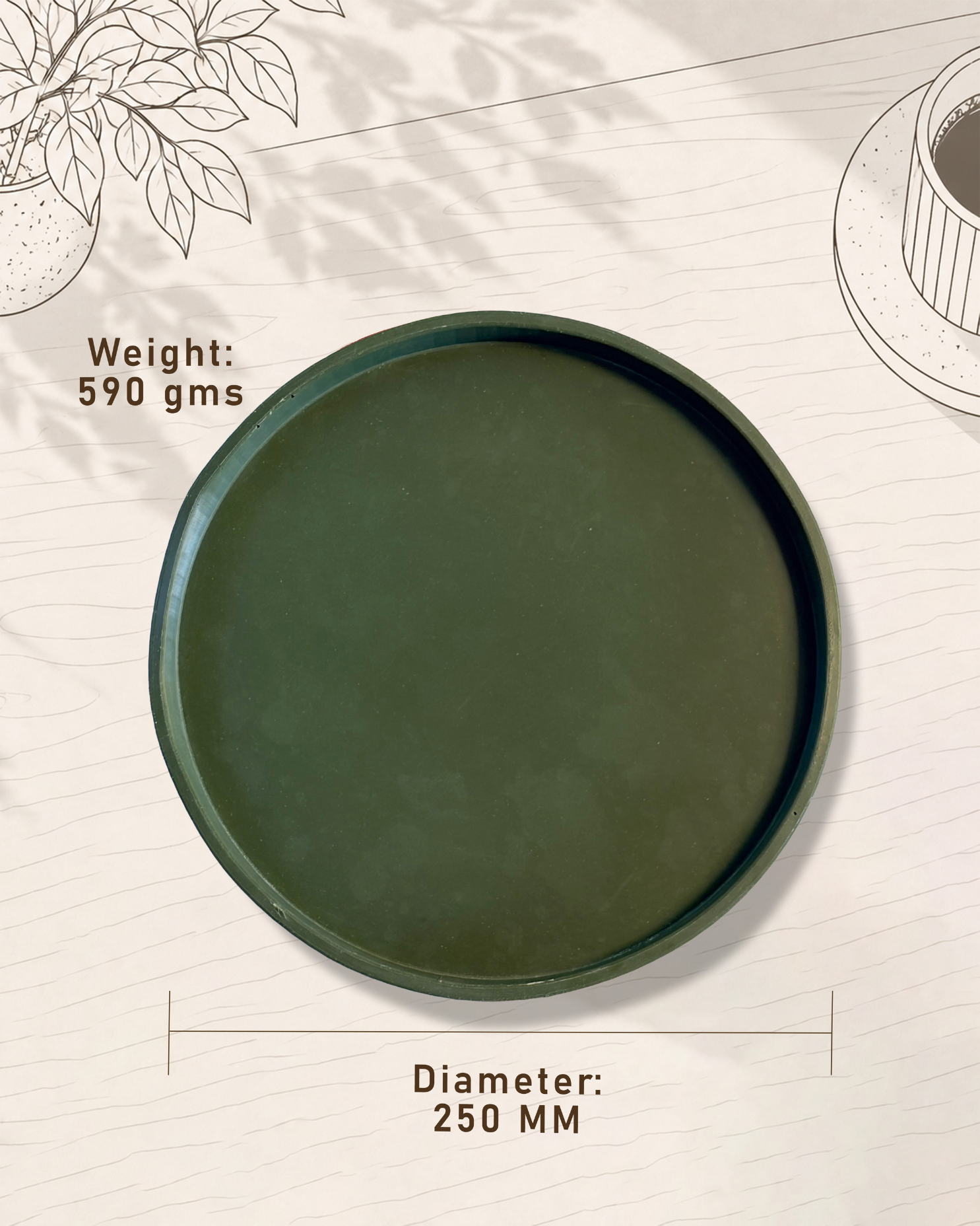 CIRCULAR GREEN TRAY