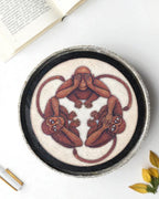 THREE WISE MONKEYS DECOR PLATE - IVORY (18.5 cm)