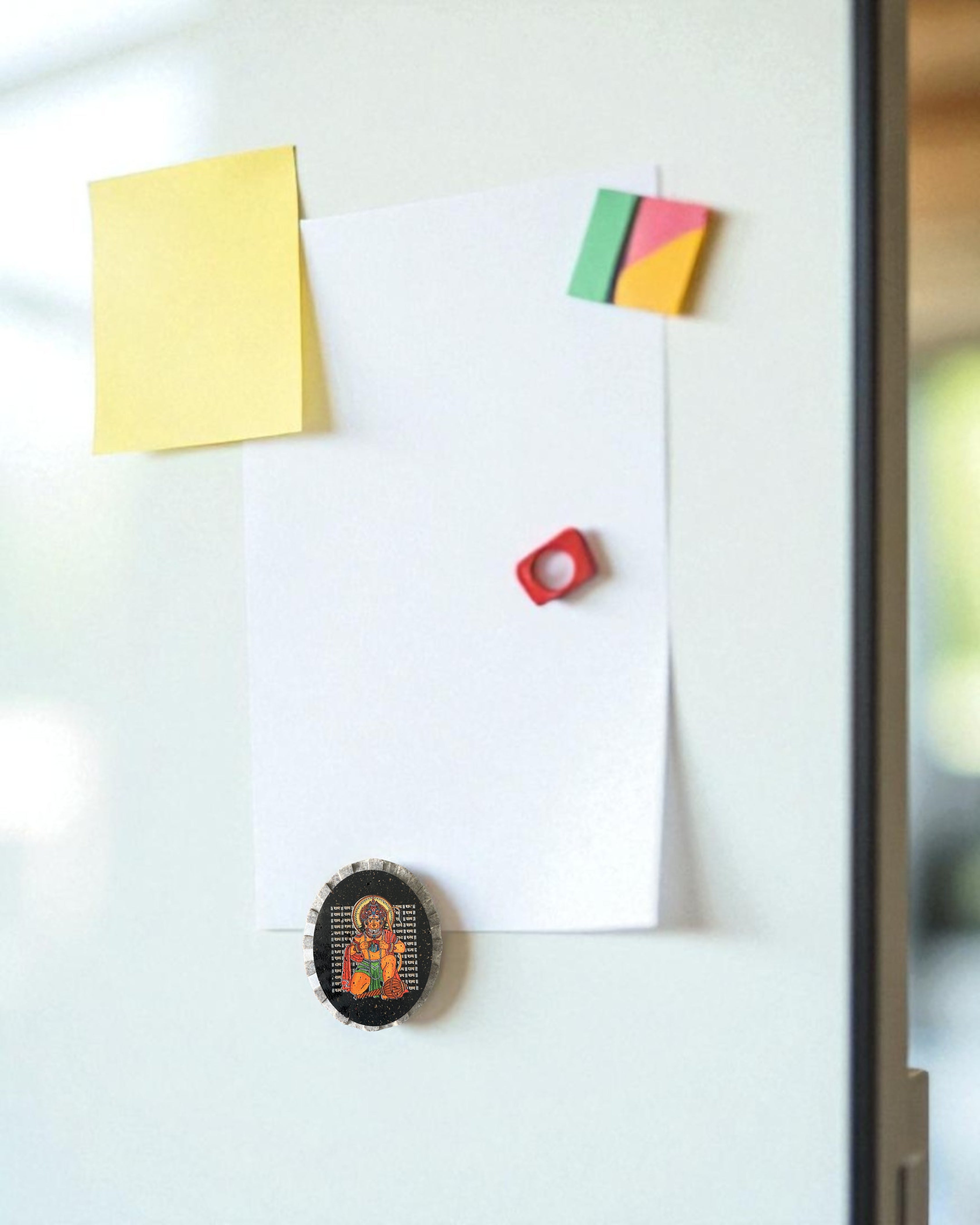 AASTHA MAGNET  - Hanumanji with Shri Ram and Sitaji (Oval)