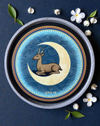 Sustainable Jain decor plate Moon Swapna symbol of calmness and purity