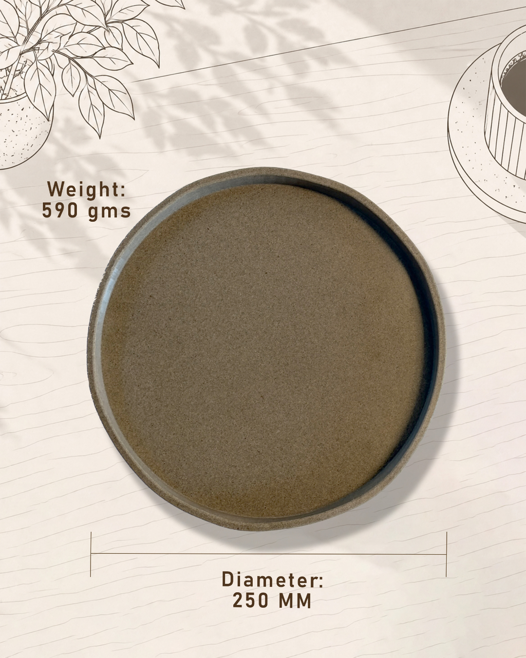 CIRCULAR GREY TRAY