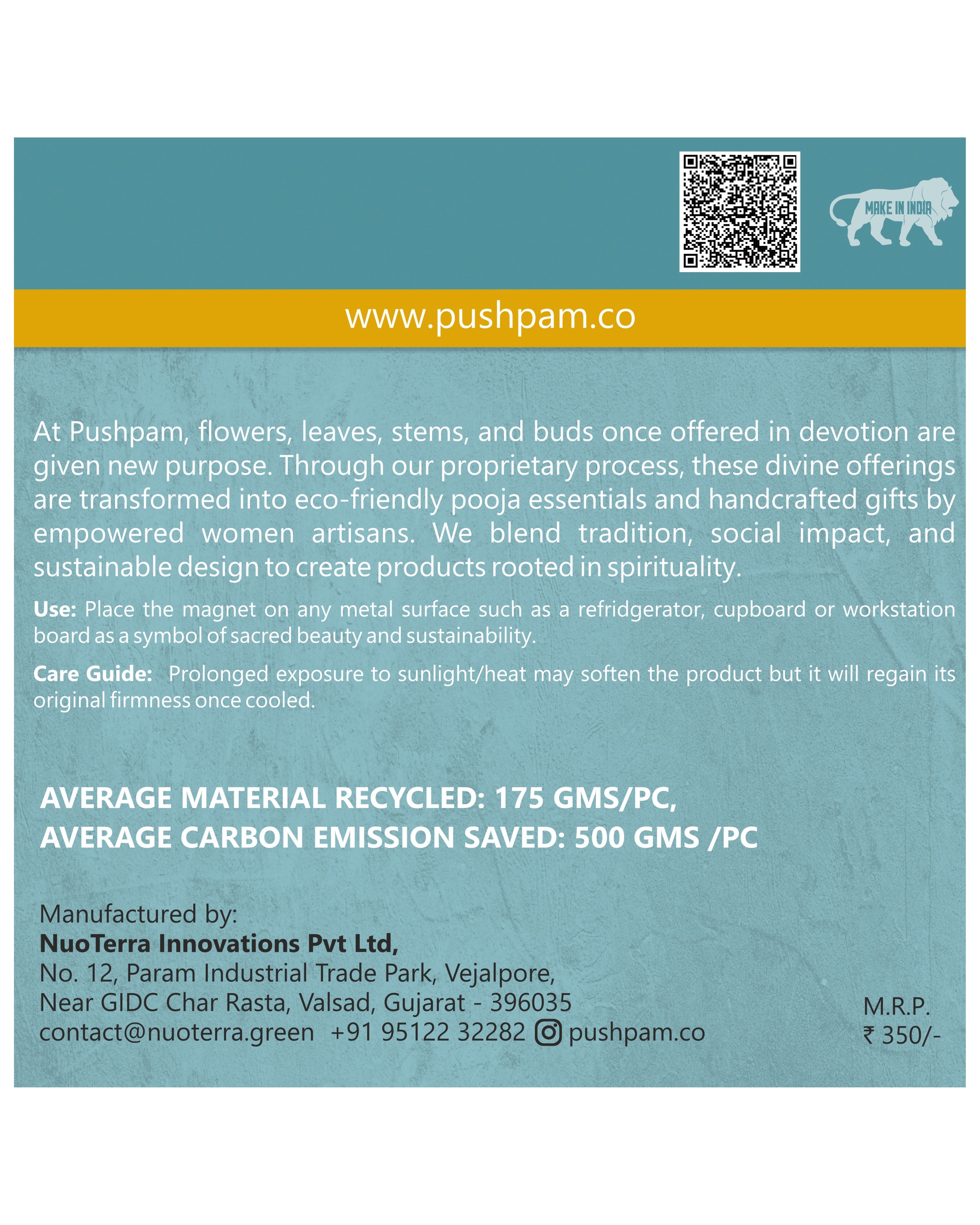 AASTHA MAGNET - Set of Purna Chhavi and Lotus (Rectangle)