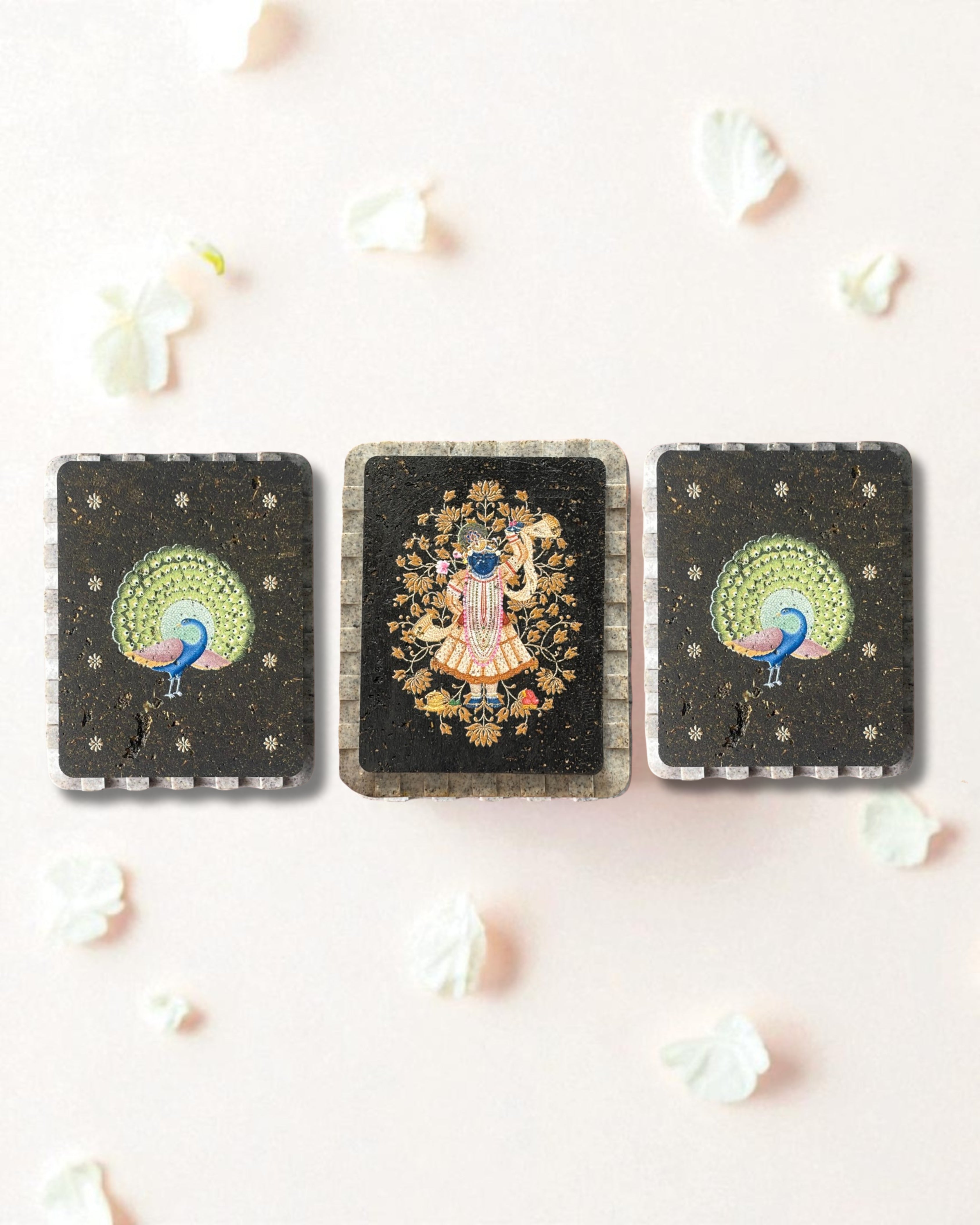 AASTHA MAGNET - Set of Purna Chhavi and Peacock (Rectangle)