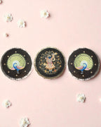 AASTHA MAGNET - Set of Purna Chhavi and Peacock (Circle)