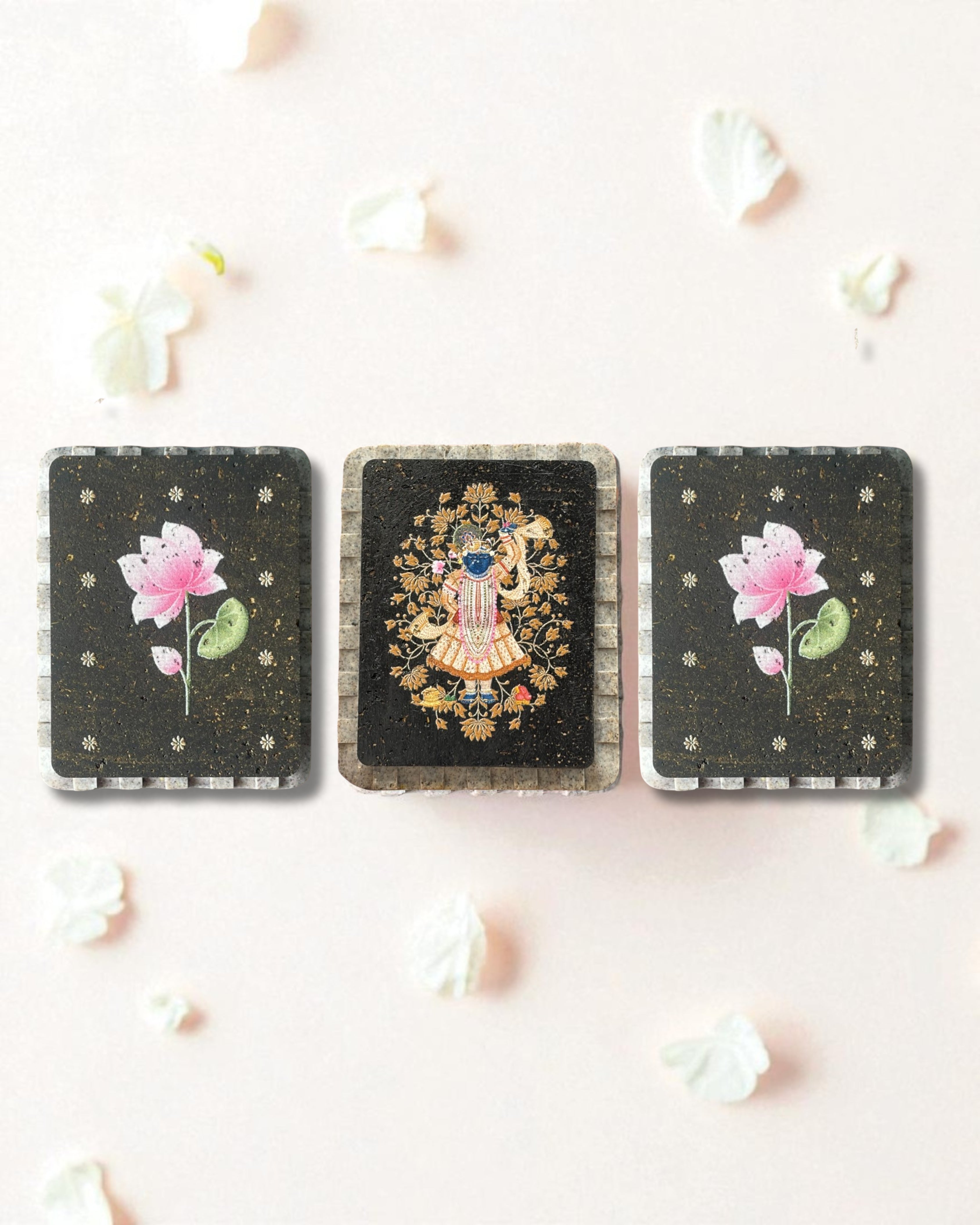 AASTHA MAGNET - Set of Purna Chhavi and Lotus (Rectangle)