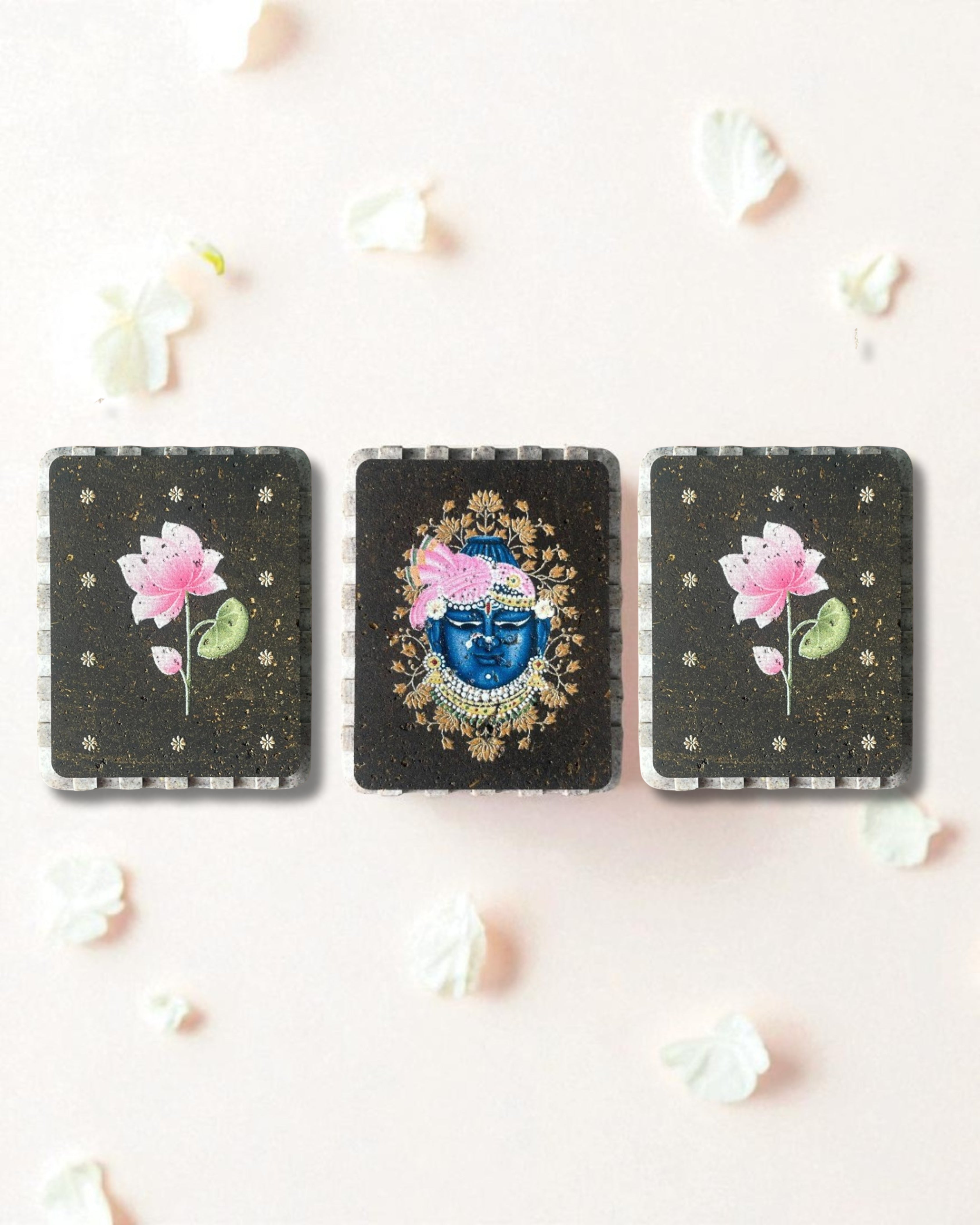 AASTHA MAGNET - Set of Mukharvind and Lotus (Rectangle)