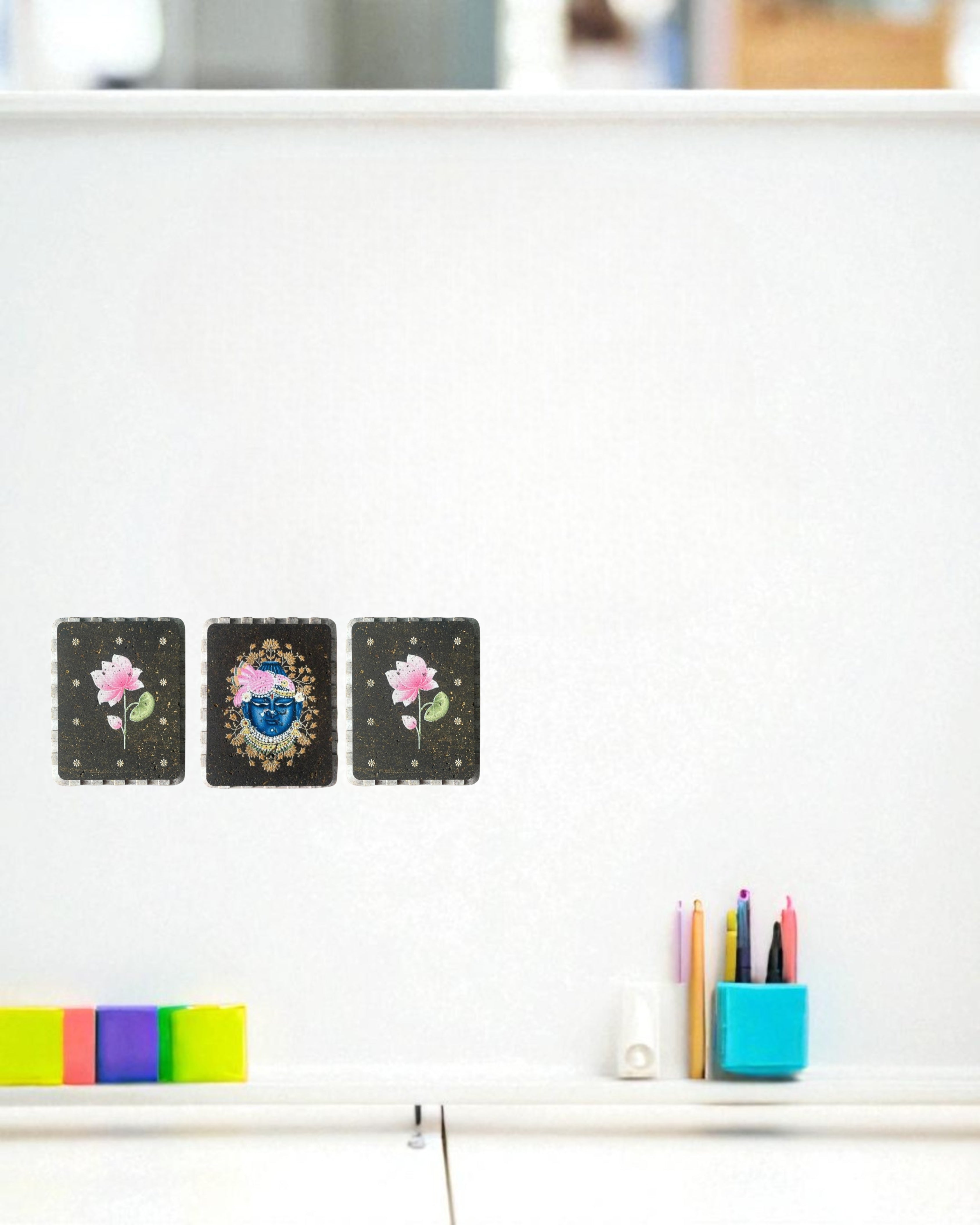 AASTHA MAGNET - Set of Mukharvind and Lotus (Rectangle)