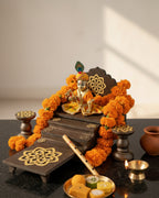 AARADHANA SET - Sinhasan, Padgha (stand) for Jhari ji & Banta ji, Khand pat (steps) and Bajot