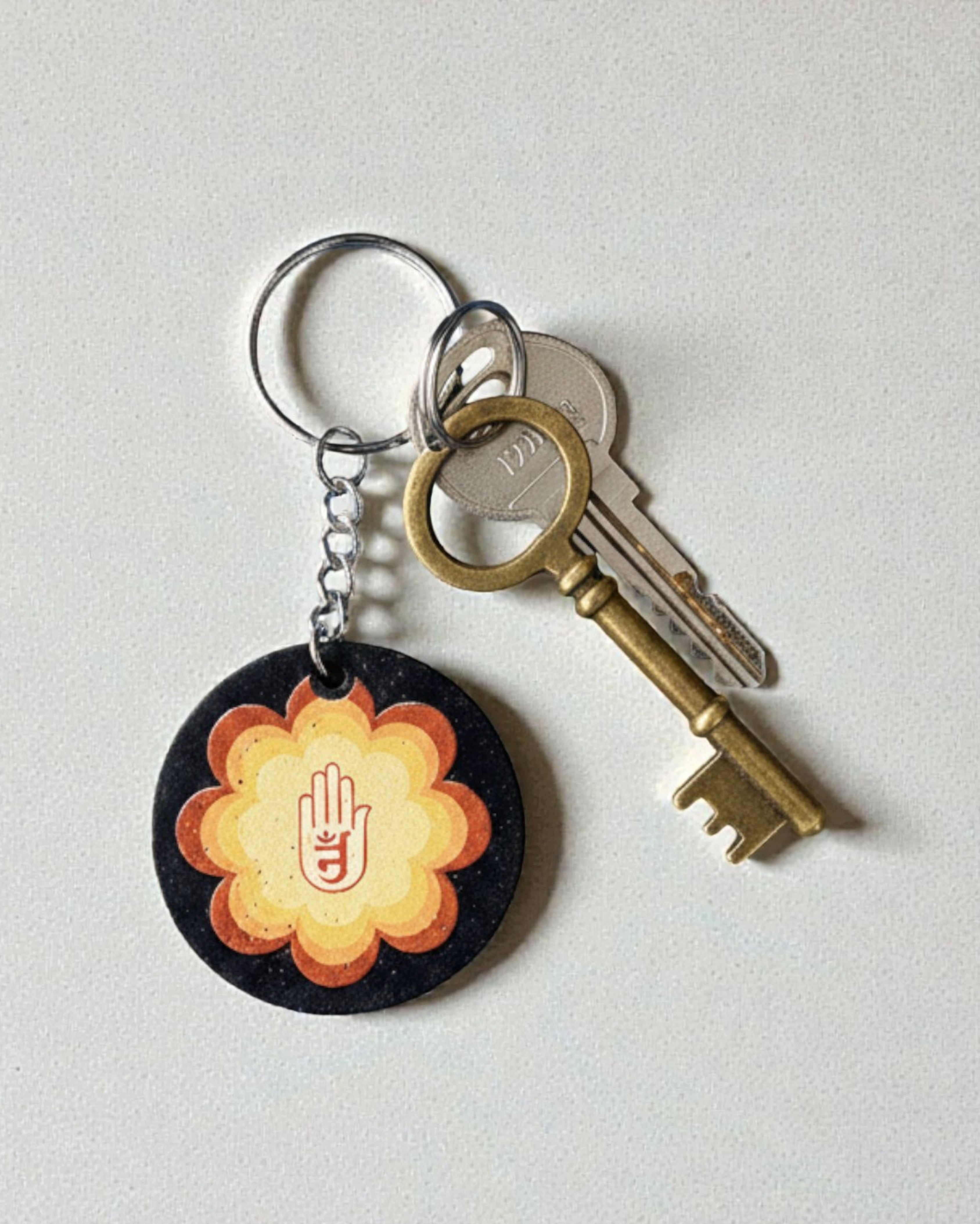 Sustainable Jain Aum Symbol Keychain