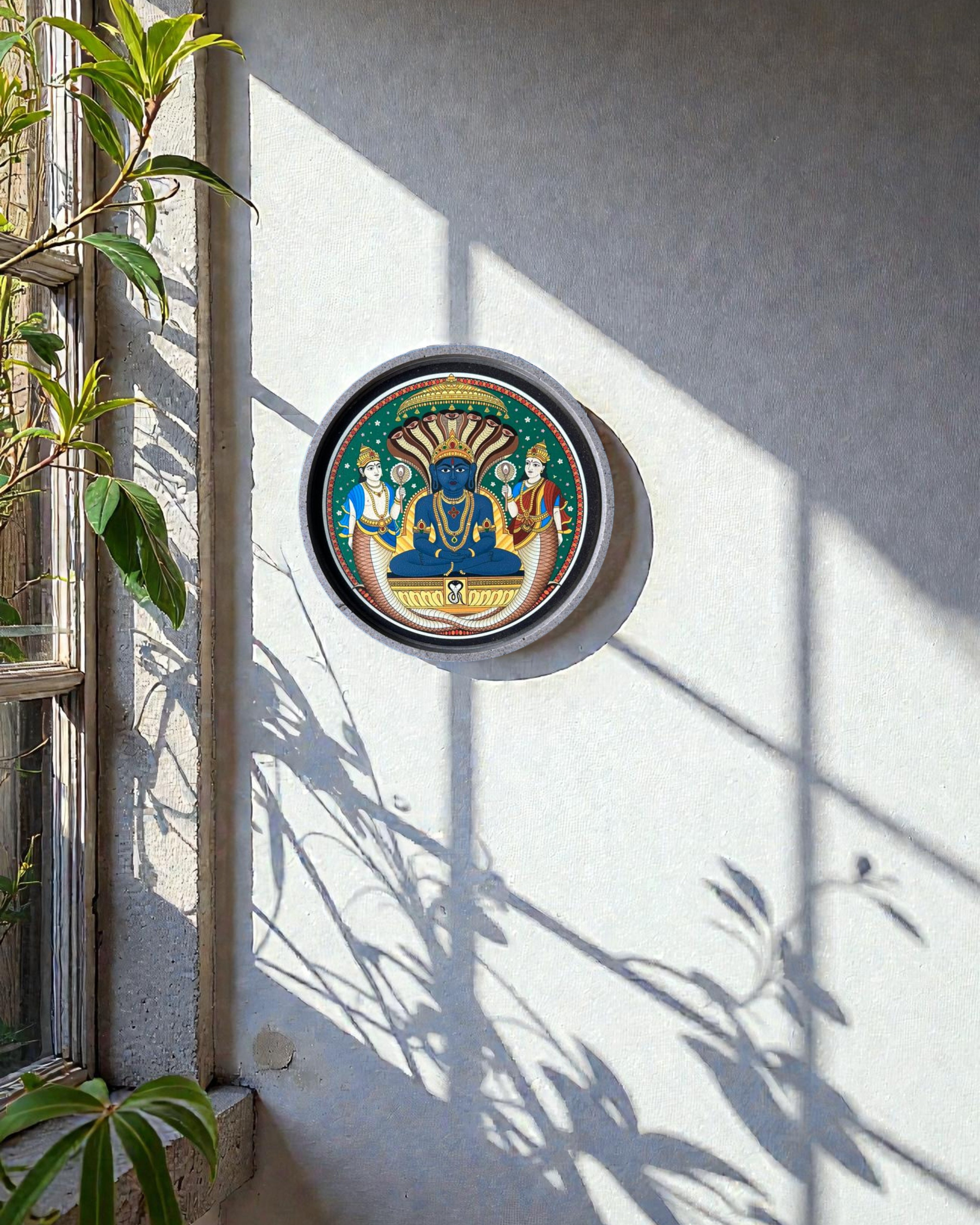 PARSHWANATH BHAGWAN DECOR PLATE - 25 cm