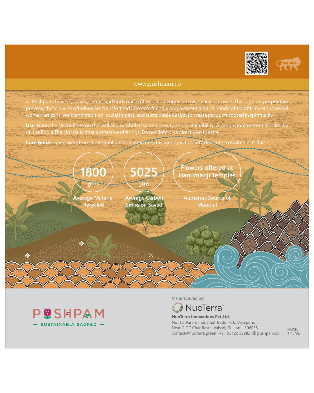 SUSHOBHAN THALI - Hanumanji with Mountain (18.5 cm)