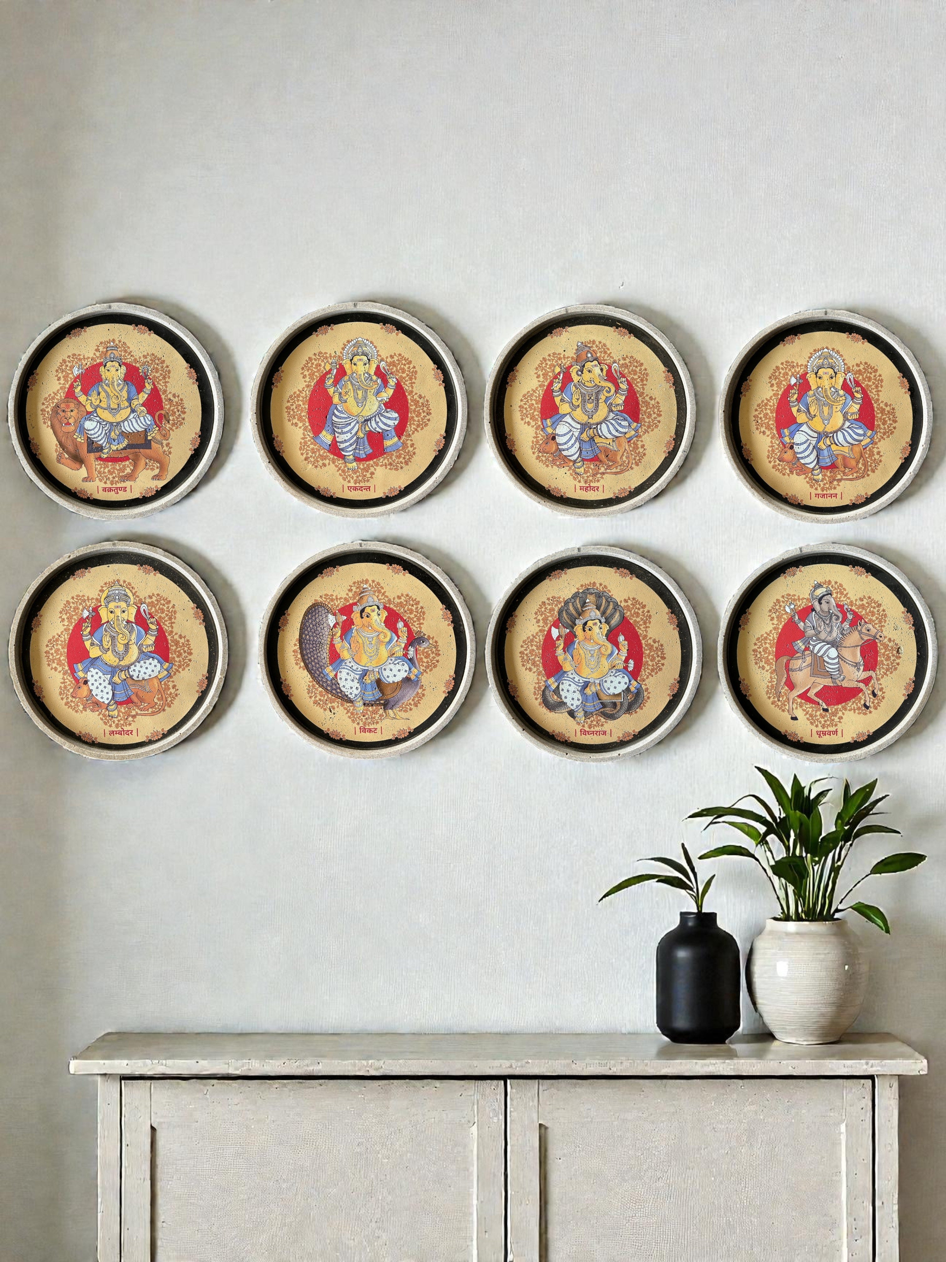 SUSHOBHAN THALI  - ASHTA VINAYAKA SET - Set of 8 (25 cm)