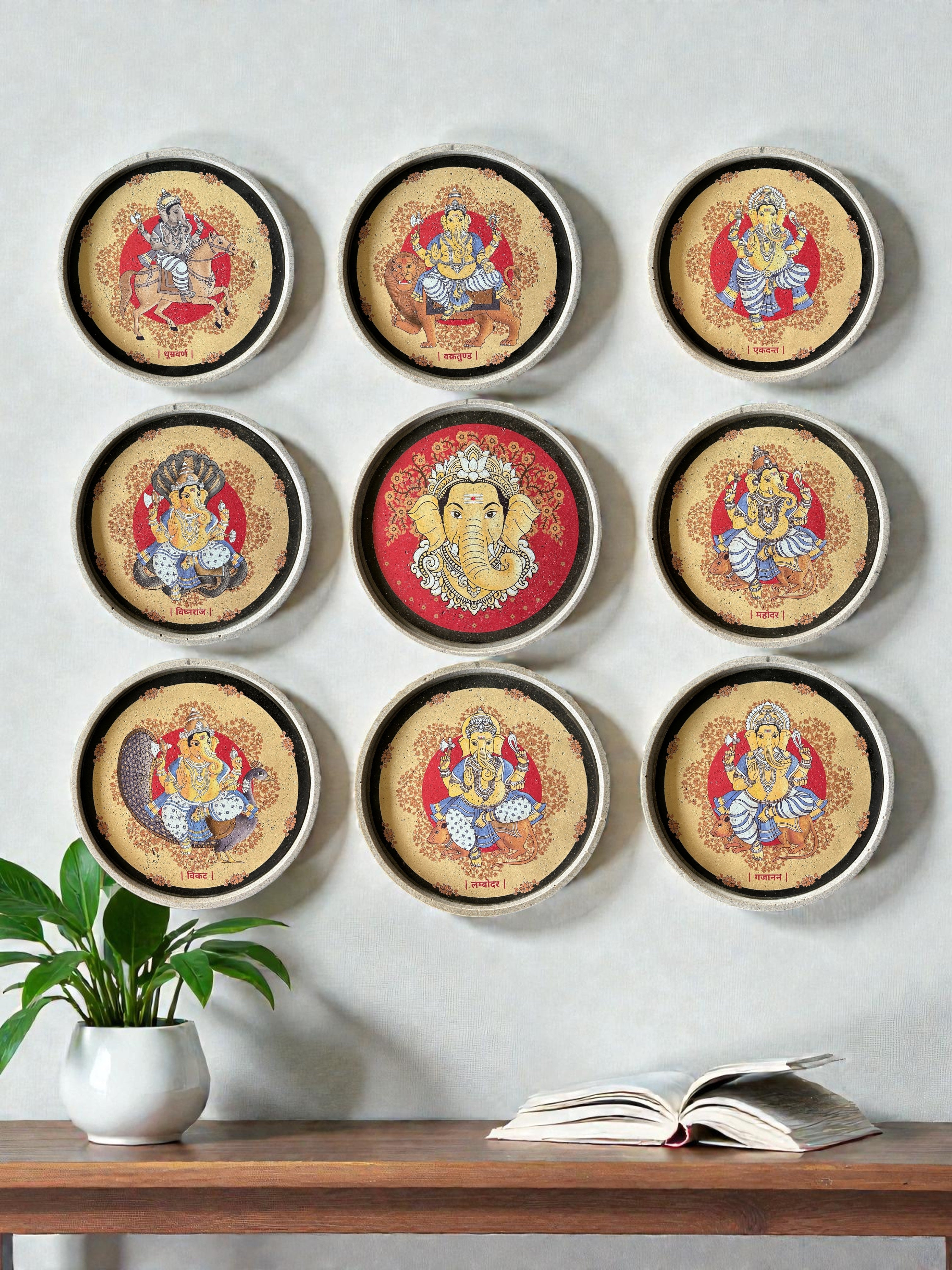 SUSHOBHAN THALI  - ASHTA VINAYAKA SET & GAJANANA (25 CM)