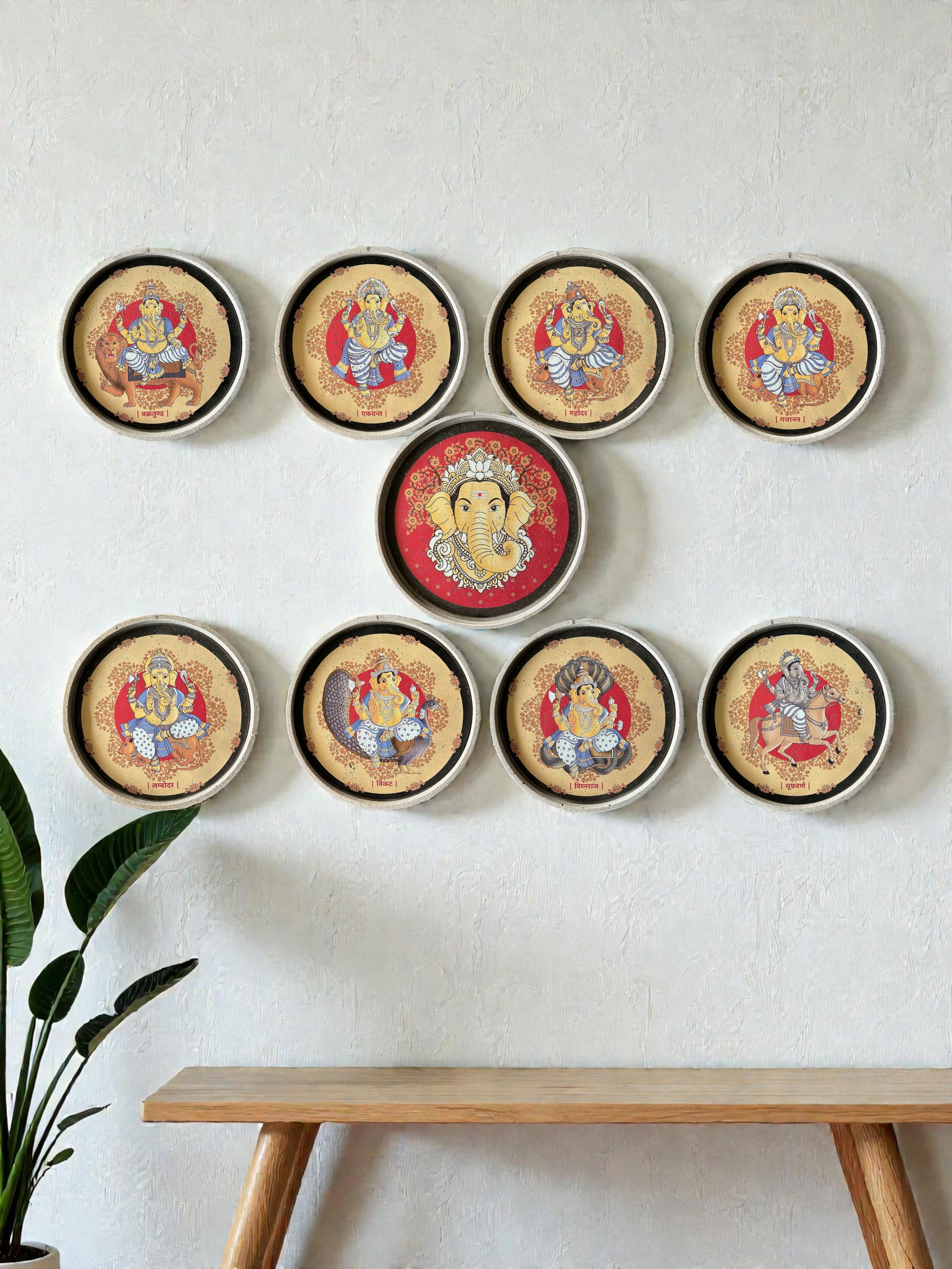 SUSHOBHAN THALI  - ASHTA VINAYAKA SET & GAJANANA (25 CM)