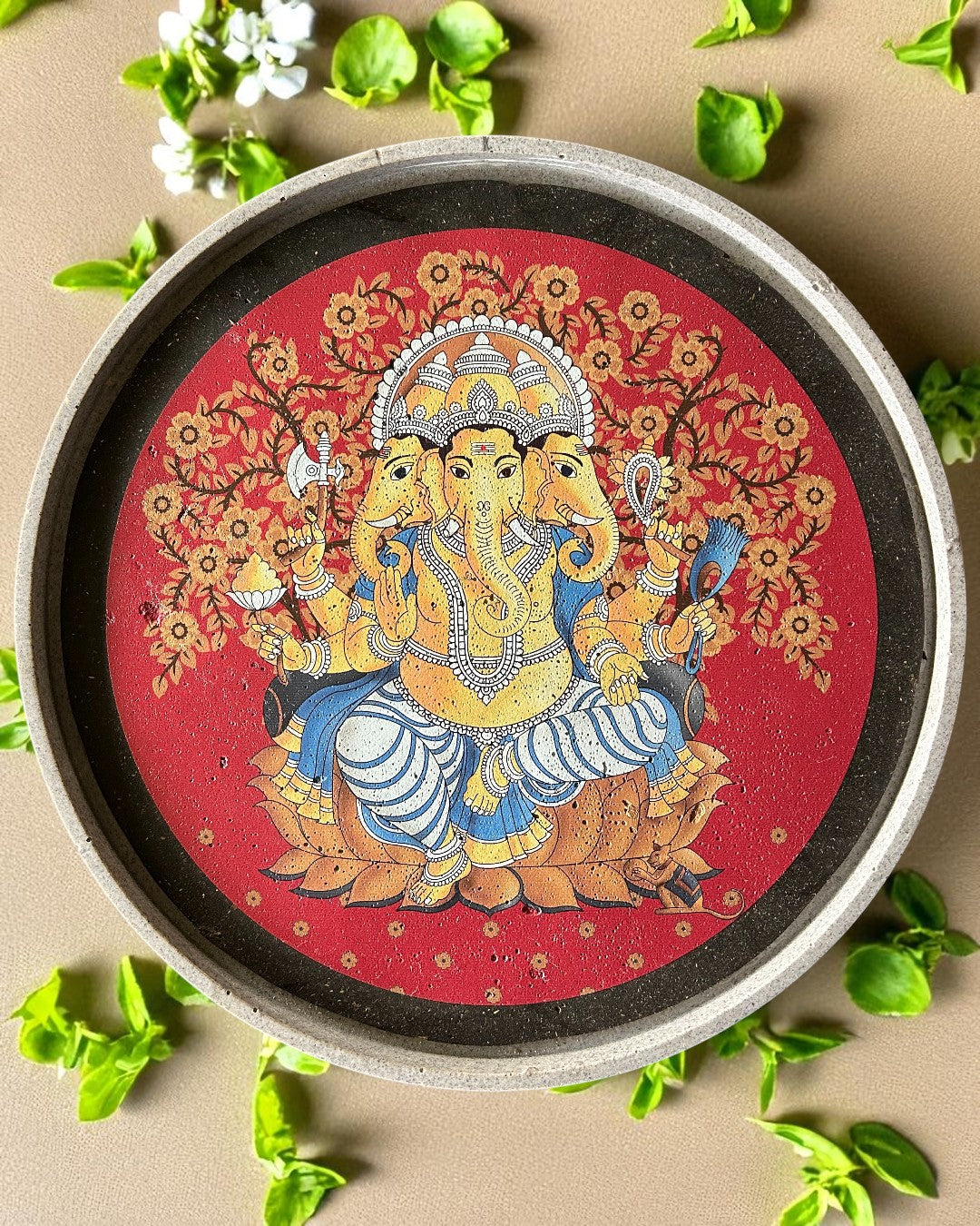 SUSHOBHAN THALI - Trimukhi Ganesha (25 cm)